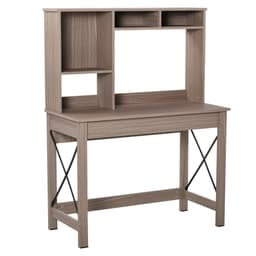 Computer Desk with Hutch, Home Office Table with Storage Shelves and Open Compartments for Writing, Work, Brown - Computer Desks - Office Furniture