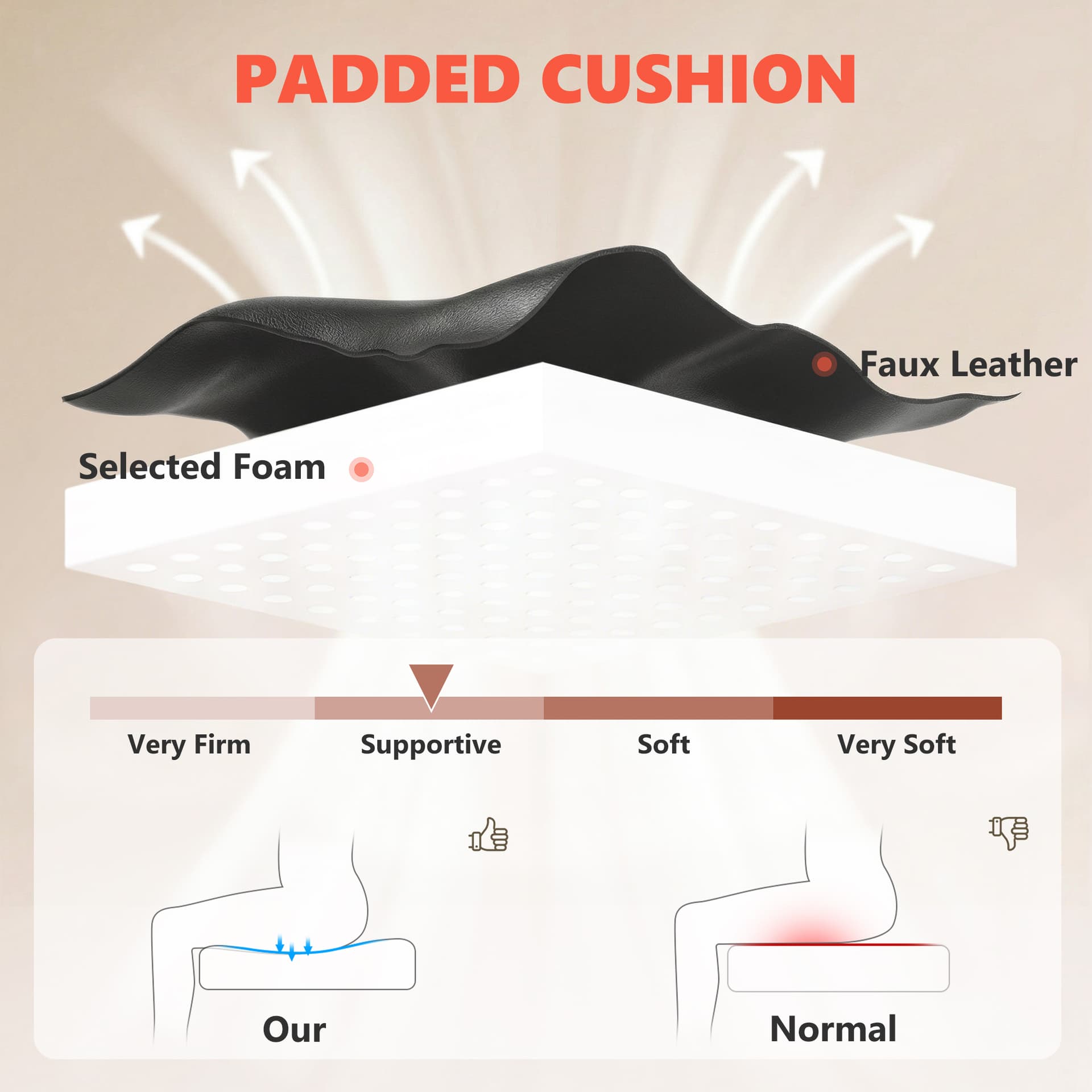 6 Point Vibration Massage Office Chair, PU Leather Heated Reclining Computer Chair with Footrest, Black