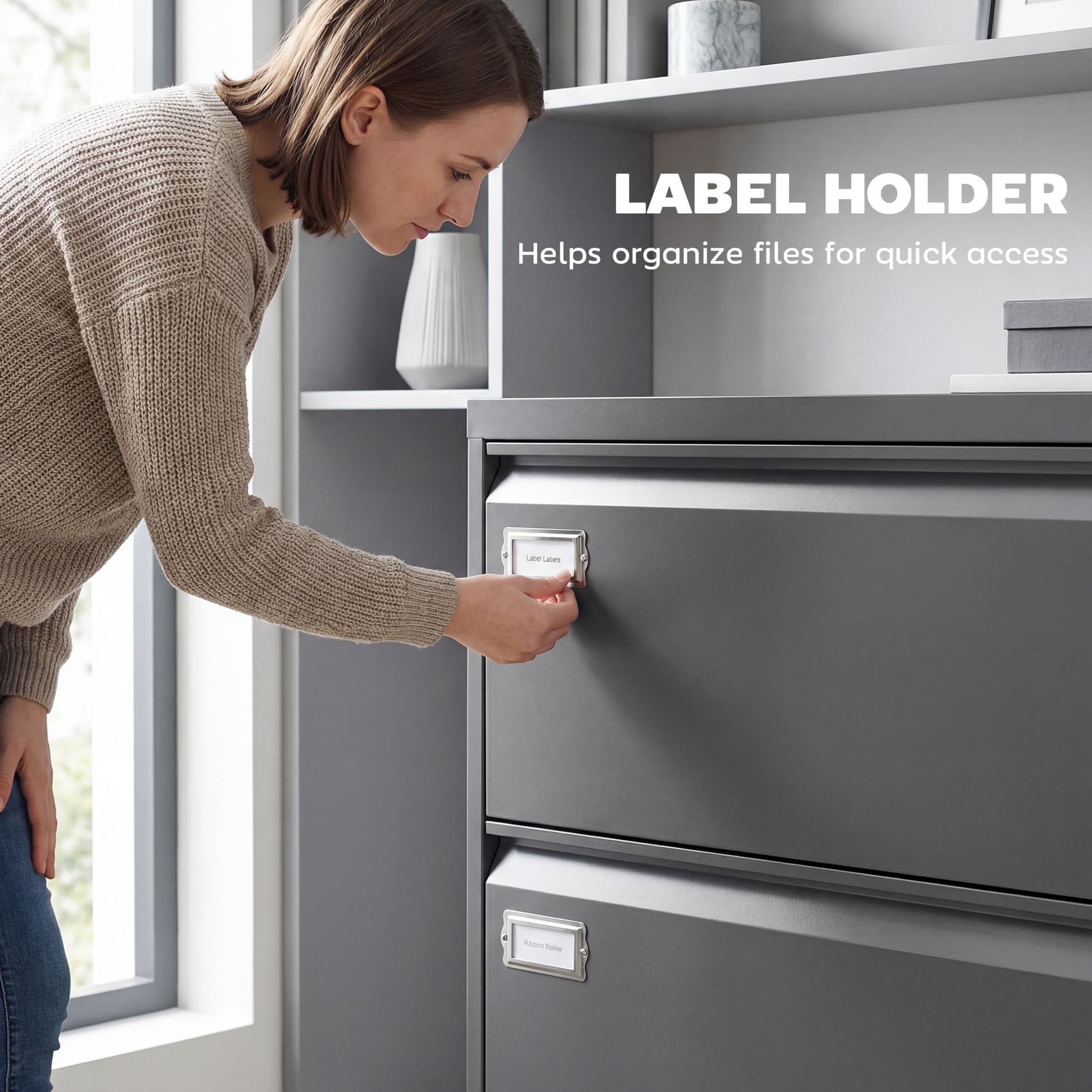 Lateral Filing Cabinet with 2 Drawers, Lockable Steel File Cabinet for A4/Letter/Legal Size Files, Black - Office Cabinets & Cupboards - Office Furniture