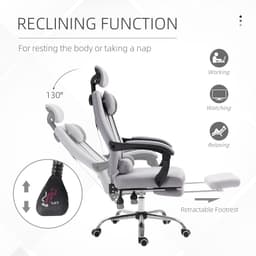 Ergonomic Executive High Back Office Chair with Footrest,Lumbar Support,Grey