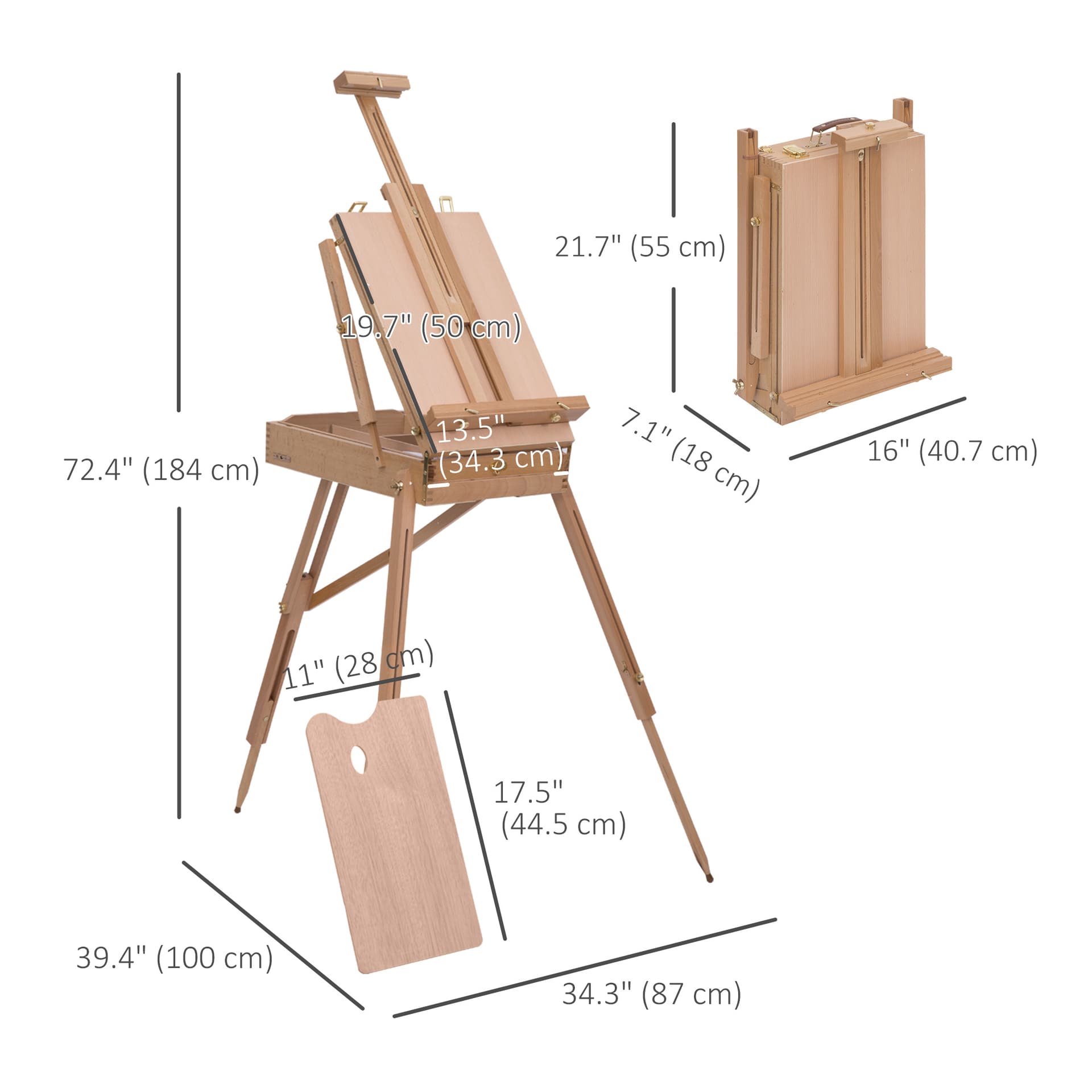 Folding Wood French Artists Easel Set Portable Art Painters Tripod Sketch Craft