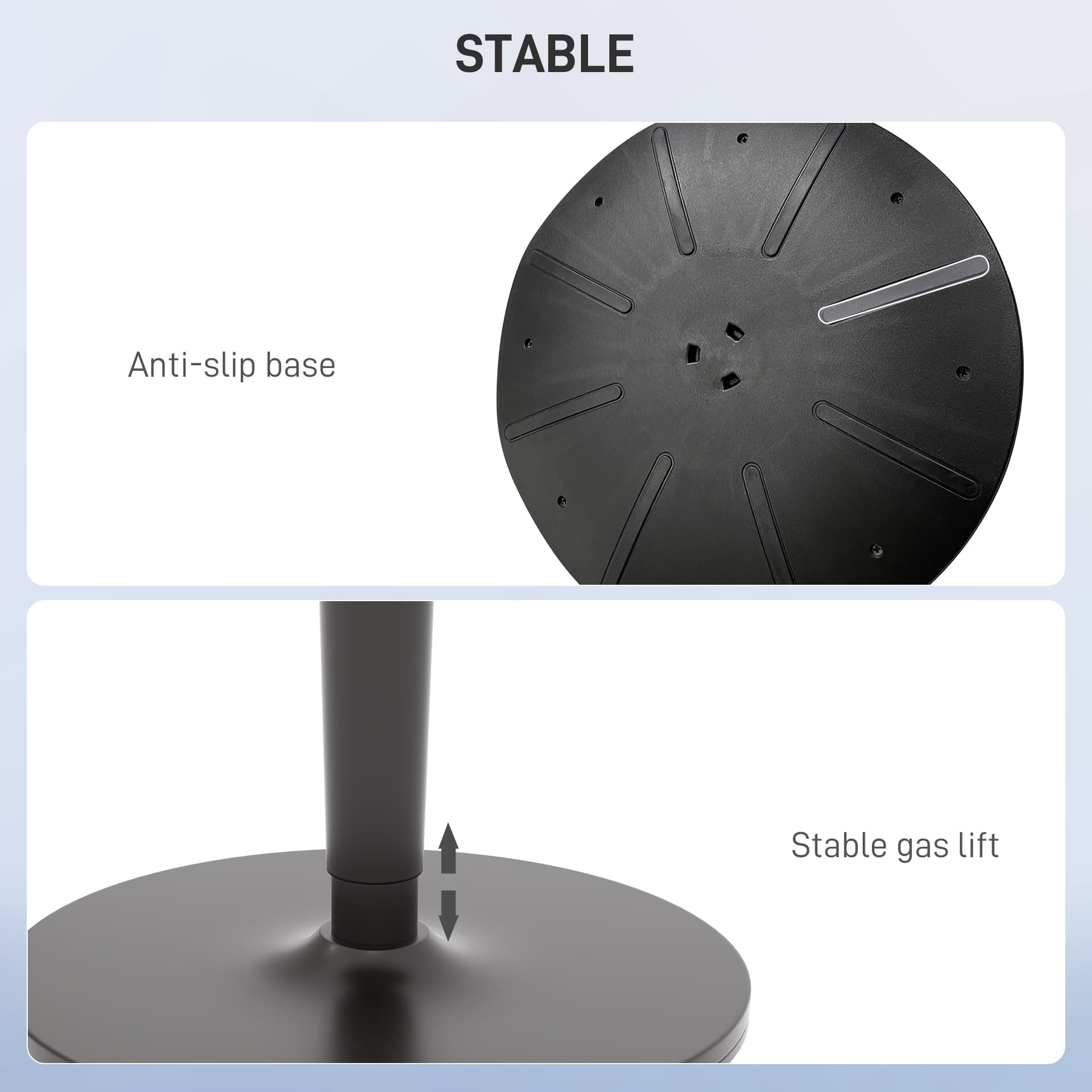 Standing Desk Stool, Ergonomic Wobble Chair, Adjustable Leaning Stool for Office Desks, with Rocking Motion, Black