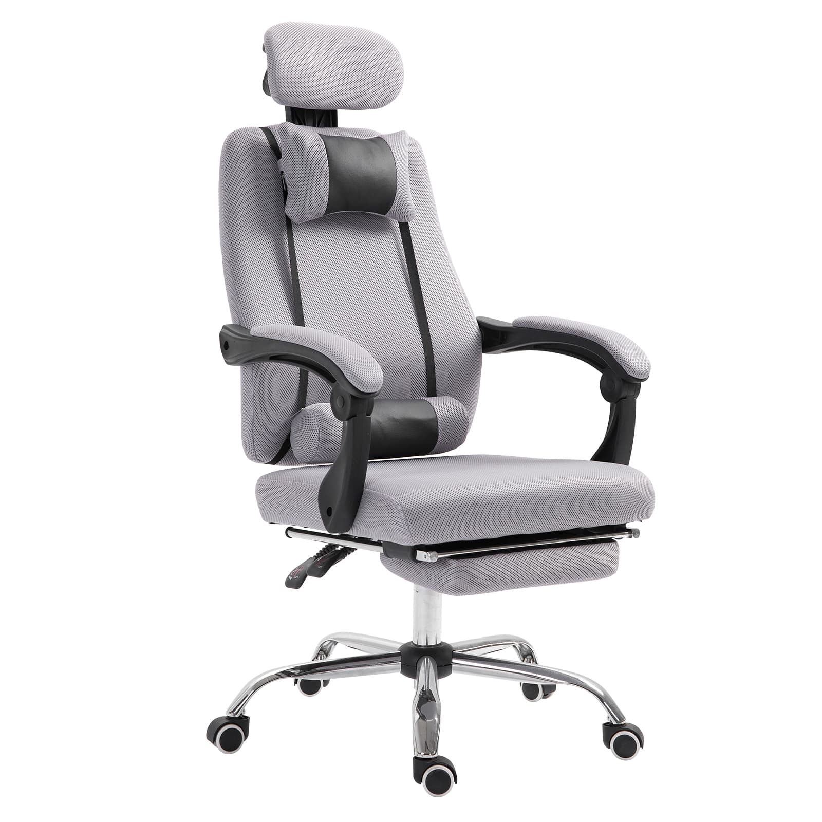 Ergonomic Executive High Back Office Chair with Footrest,Lumbar Support,Grey - Office Chairs - Office Furniture