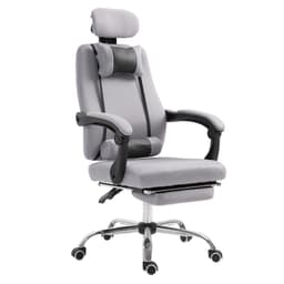 Ergonomic Executive High Back Office Chair with Footrest,Lumbar Support,Grey - Office Chairs - Office Furniture