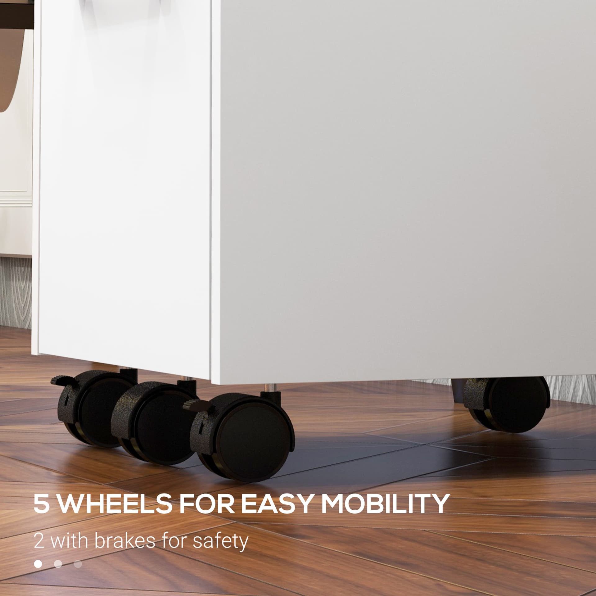 Lockable Vertical File Cabinet with Lock, 3 Drawer Filing Cabinet with Hanging Bars for Letter and A4 Size, White