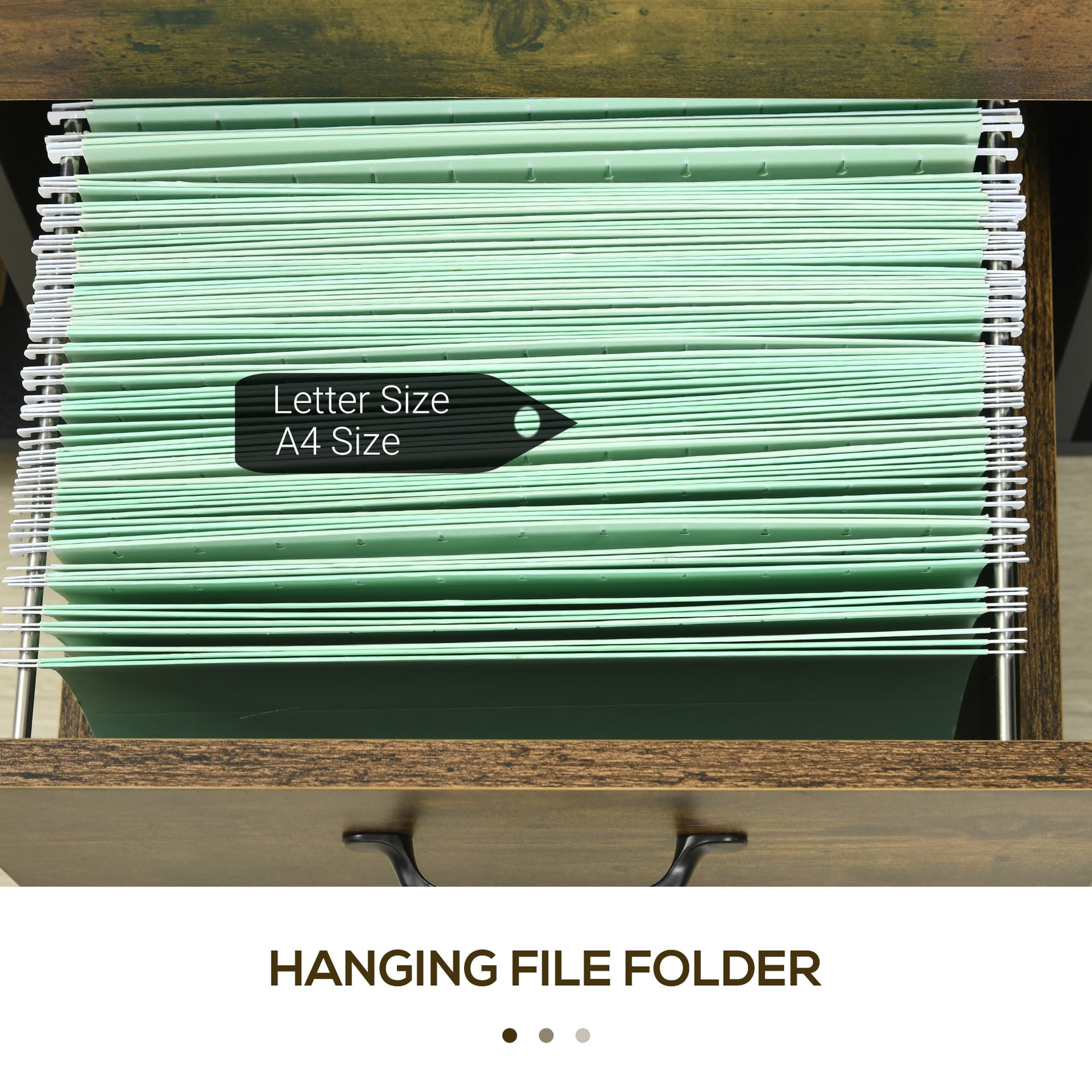 Lateral Filing Cabinet with Wheels and Lockable Drawer, File Cabinet, Mobile Printer Stand with Open Shelves for Letter and A4 Size Documents for Home Office, Rustic Brown