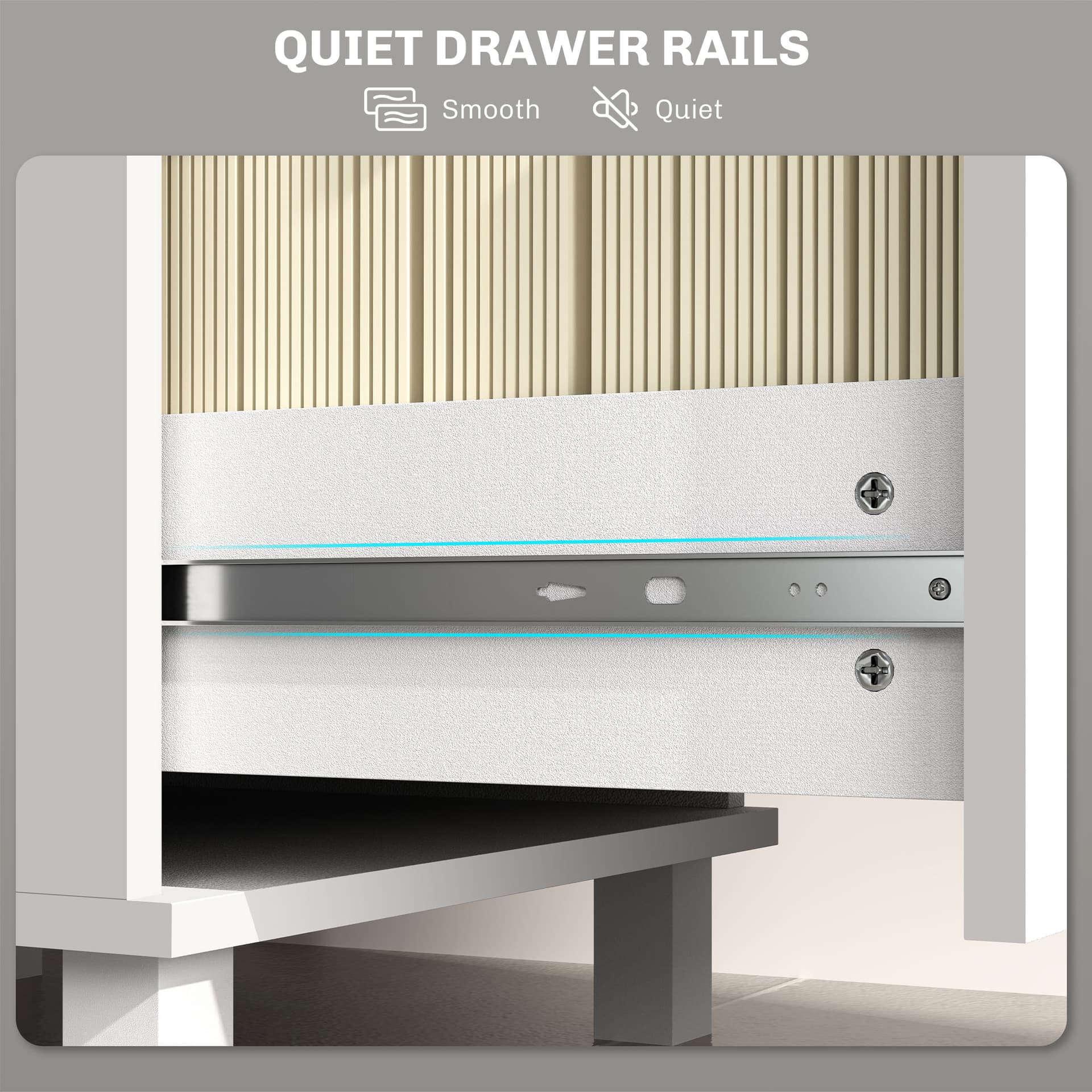 4 Drawer File Cabinet with Lock, Office Filing Cabinet, A4 Letter Size, Hanging File Folders, White