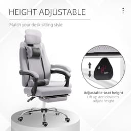 Ergonomic Executive High Back Office Chair with Footrest,Lumbar Support,Grey