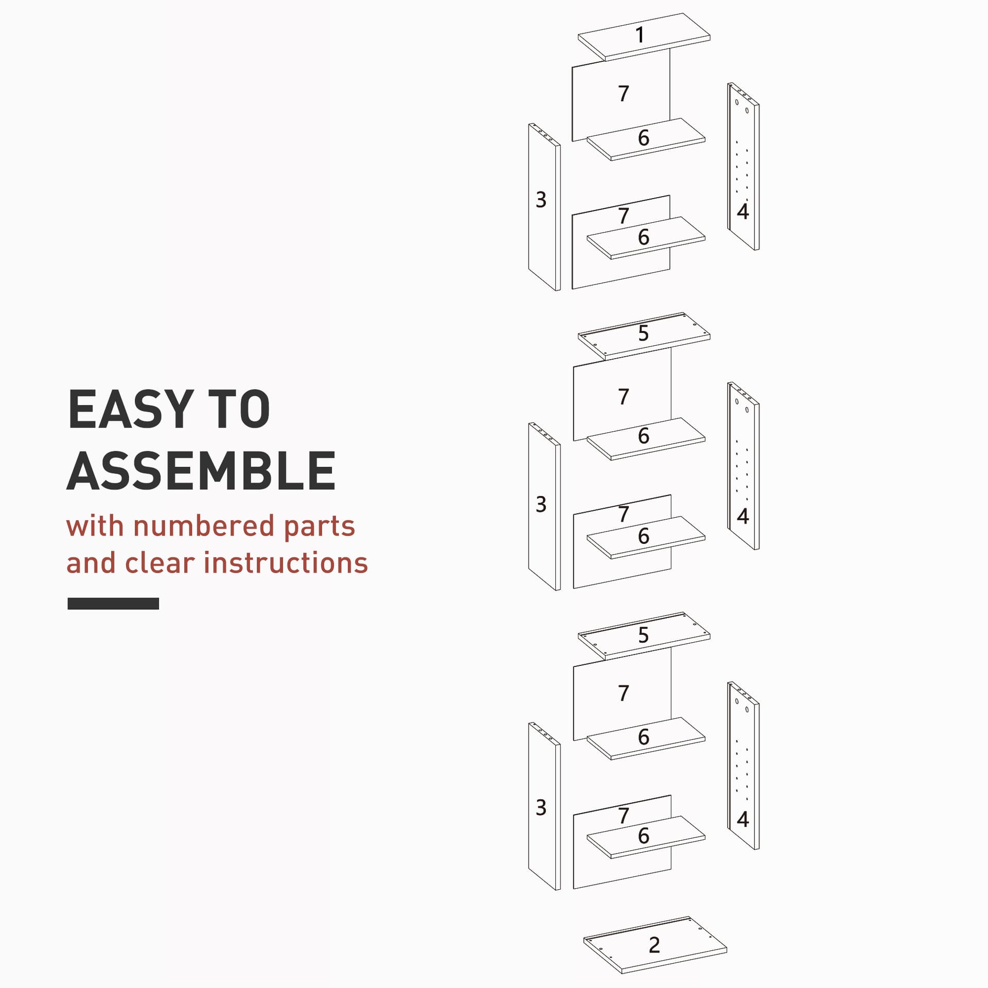 Media Storage Cabinet, 9-Tier Tall Narrow DVD Shelf with 6 Adjustable Shelves, White