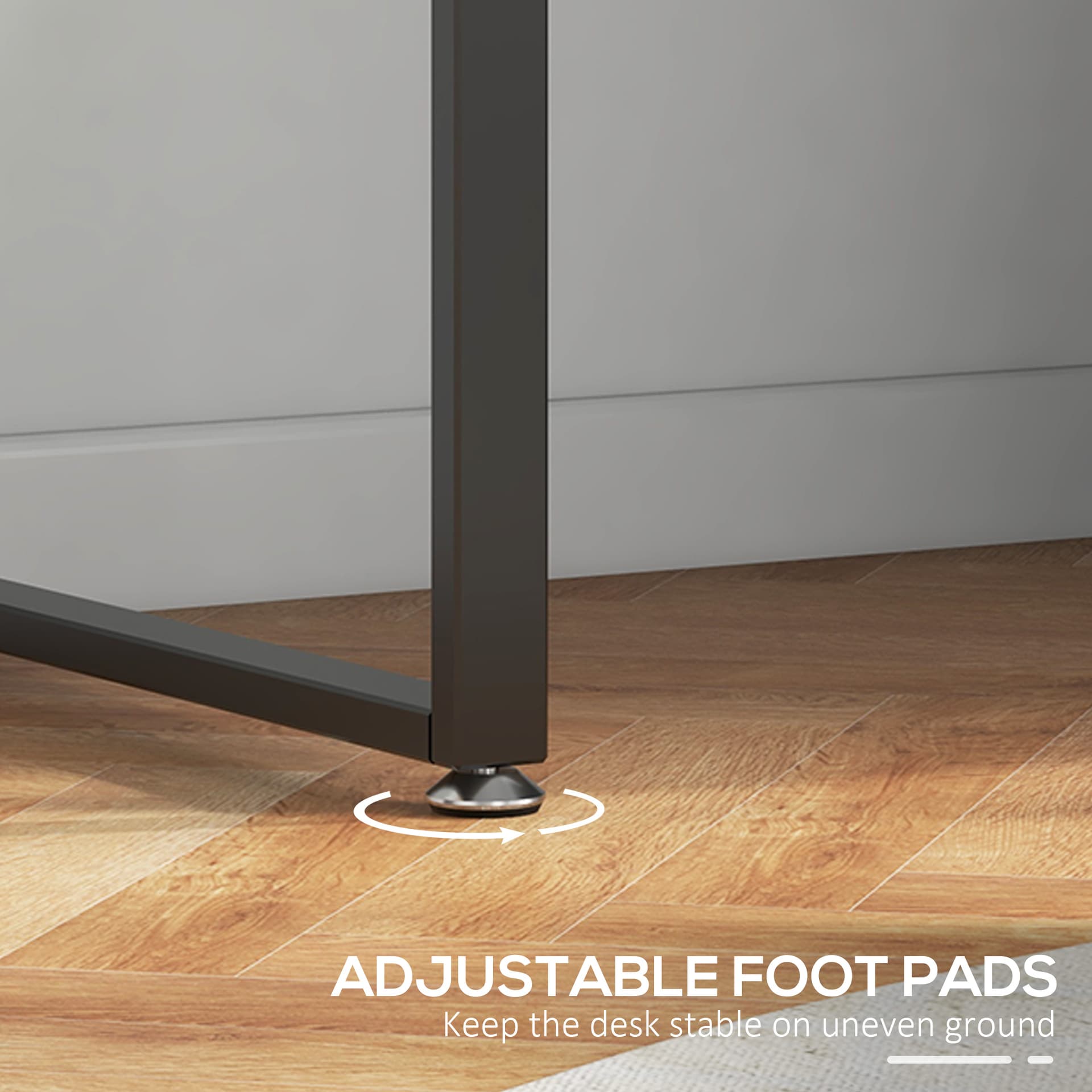 47" Computer Desk with Drawers, Modern Writing Desk with Storage File Drawers for Home Office, Study, Black