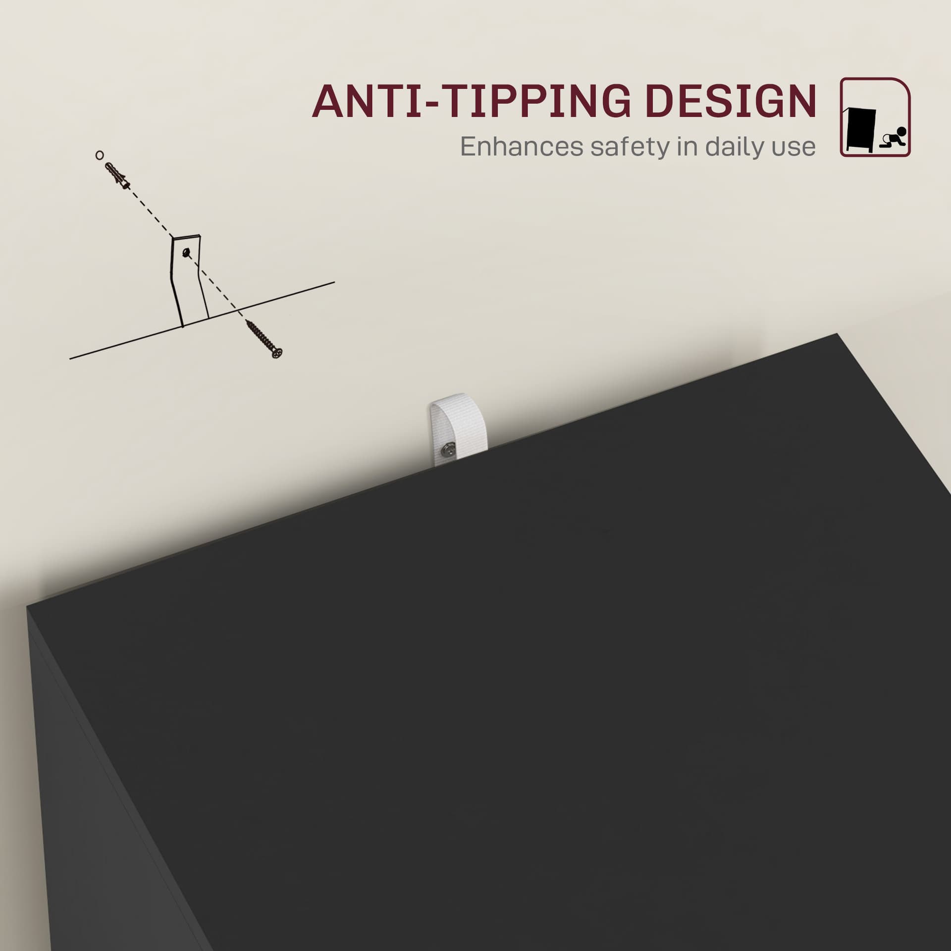 2-Drawer Small Filing Cabinet Lockable Home Office Storage Cabinet with Adjustable Hanging Bars for A4 Letter Black