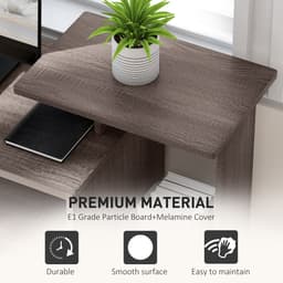 Computer Desk with Sliding Keyboard Tray Storage Drawer Shelf Home Office Workstation Grey