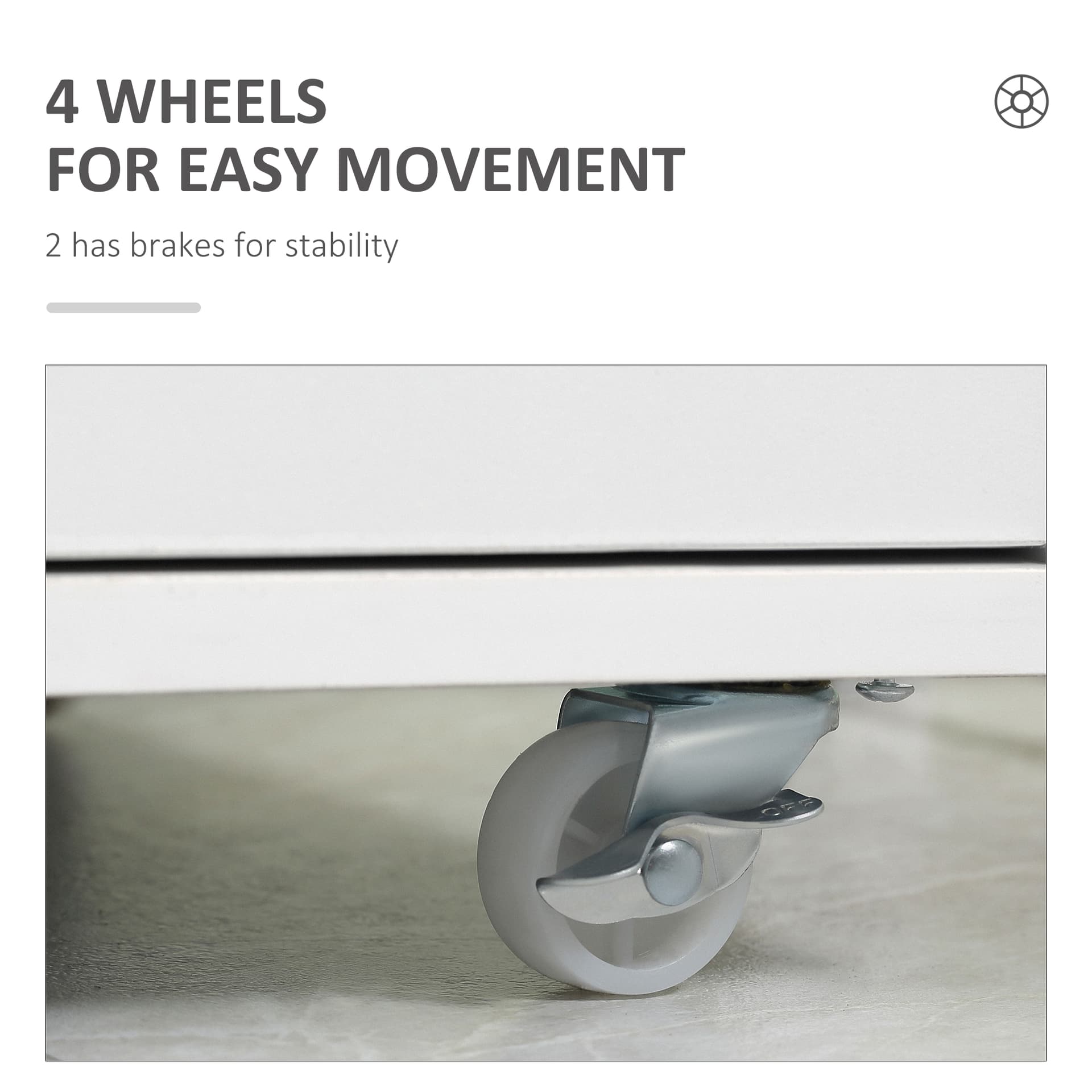 7-drawer Vertical File Cabinet for Home Office, Storage Cabinet with Wheels, 18.7"x15.6"x35.4", White