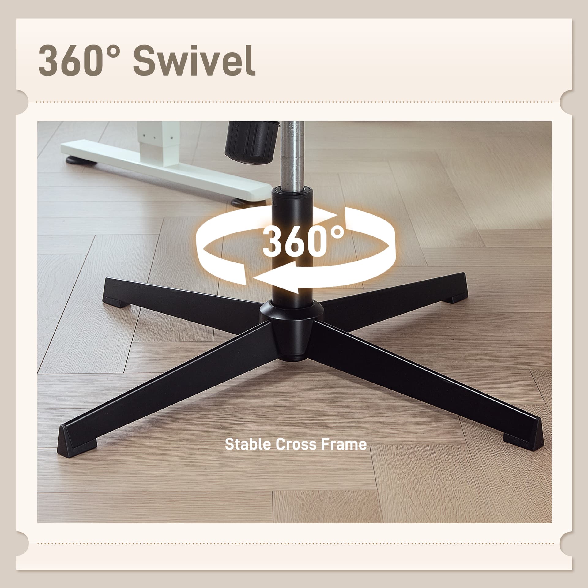 Criss Cross Chair with Flip-up Armrests, Wide Office Chair with Adjustable Height, Tilting, No Wheels, Grey