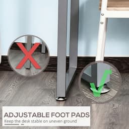 47" Computer Desk Writing Table Workstation with Multi-Use Reversible File Drawers Metal Frame Home Office Furniture, White