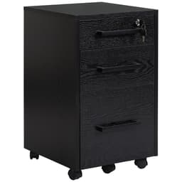 Lockable Vertical File Cabinet with Lock, 3 Drawer Filing Cabinet with Hanging Bars for Letter and A4 Size, Black - Filing Cabinets - Office Furniture