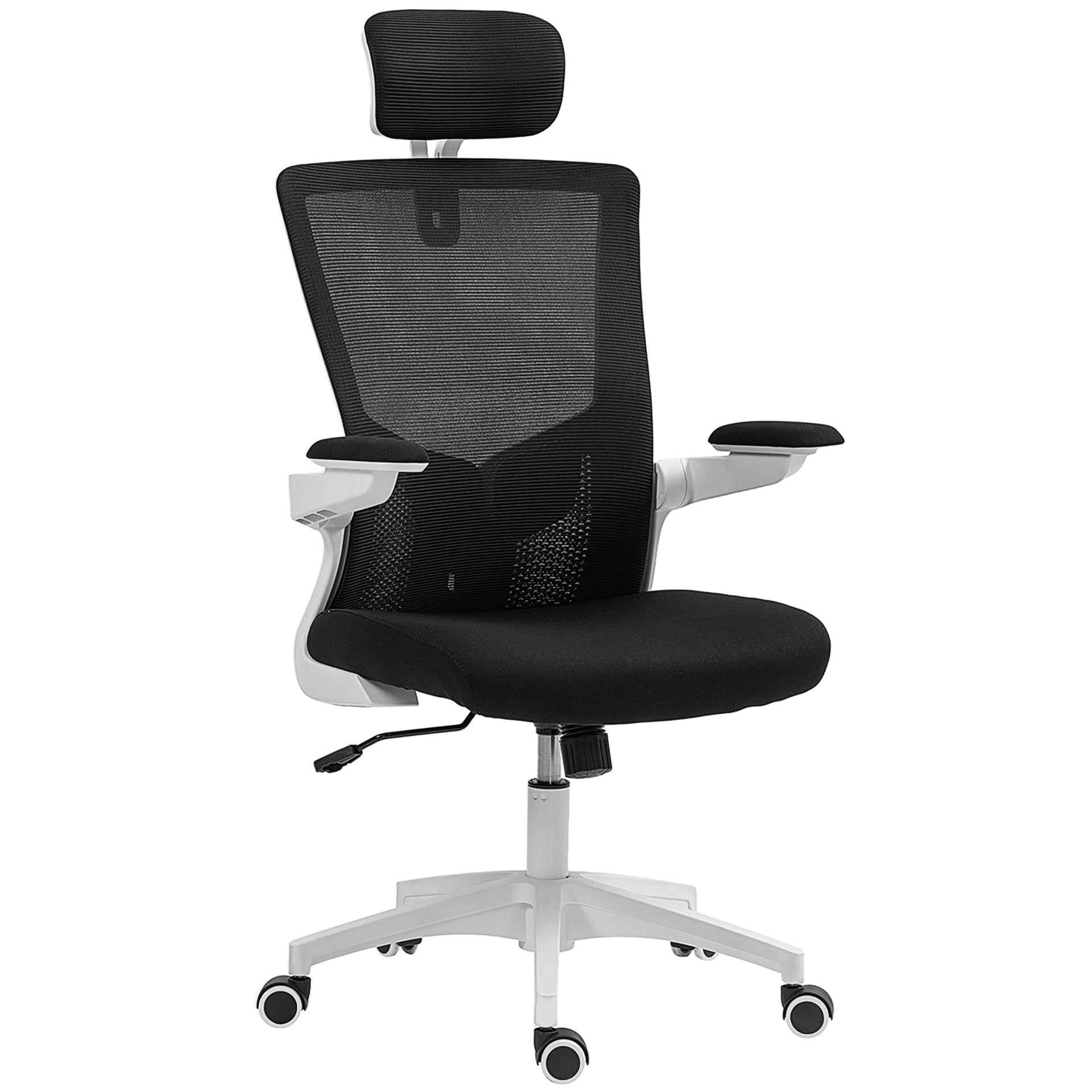 Ergonomic Office Chair, Swivel Desk Chair with Adjustable Lumbar Support, Headrest and Height, Flip-up Armrests, Black - Office Chairs - Office Furniture