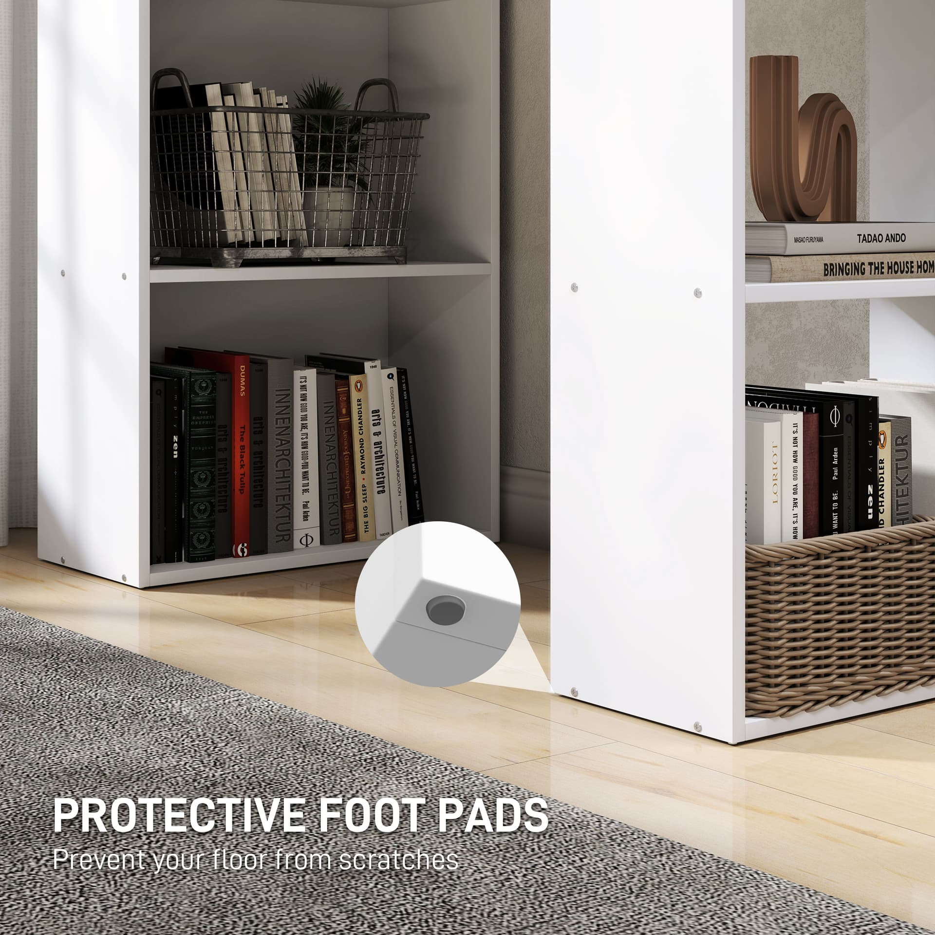 Modern Computer Desk with Storage Shelves, 47" Writing Table Workstation with Bookshelf for Home Office, White