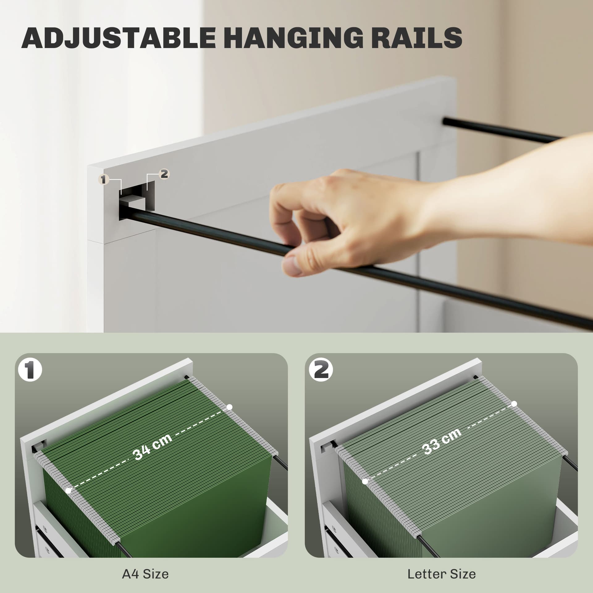 Computer Desk with 3 Drawers, Farmhouse Home Office Desk with File Drawer and Wood Grain Top for Small Spaces, White