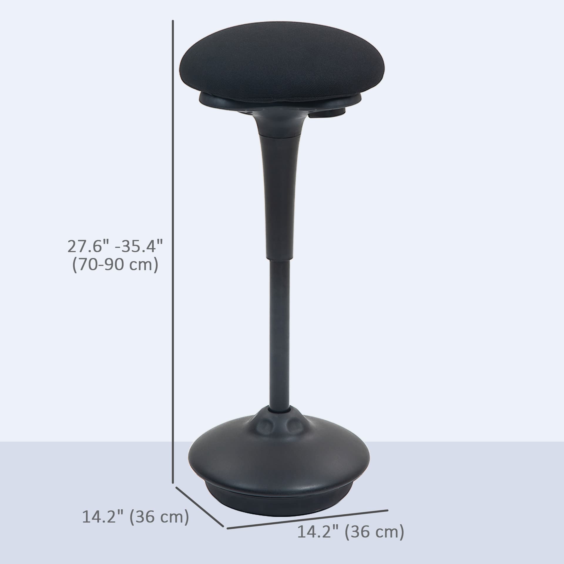 Swivel Standing Desk Chair, Backless Wobble Stool Chair, Adjustable Active Ergonomic Standing Stool with Rocking Motion