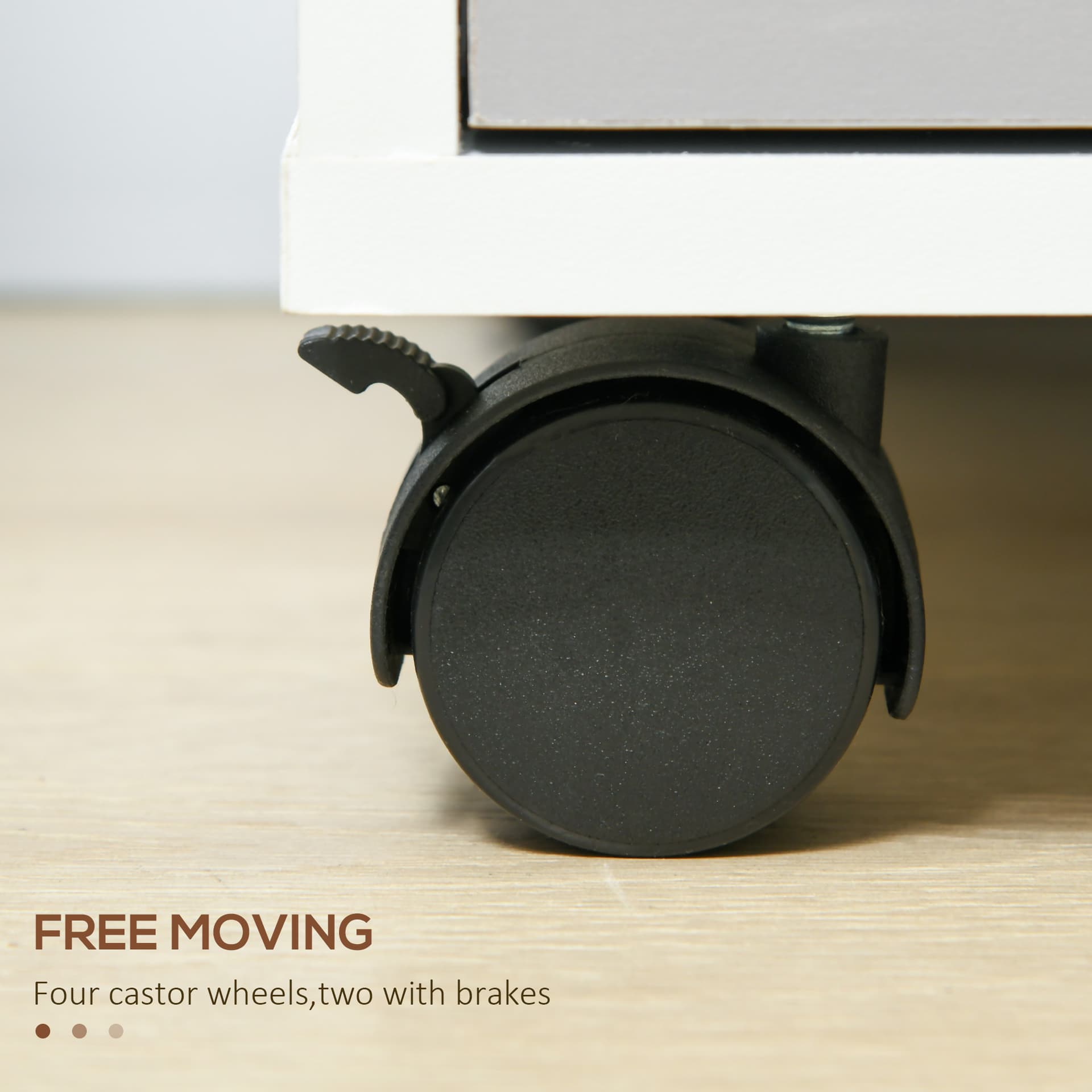 3 Drawer File Cabinet with Wheels, Vertical Filing Cabinet with Lock, Grey