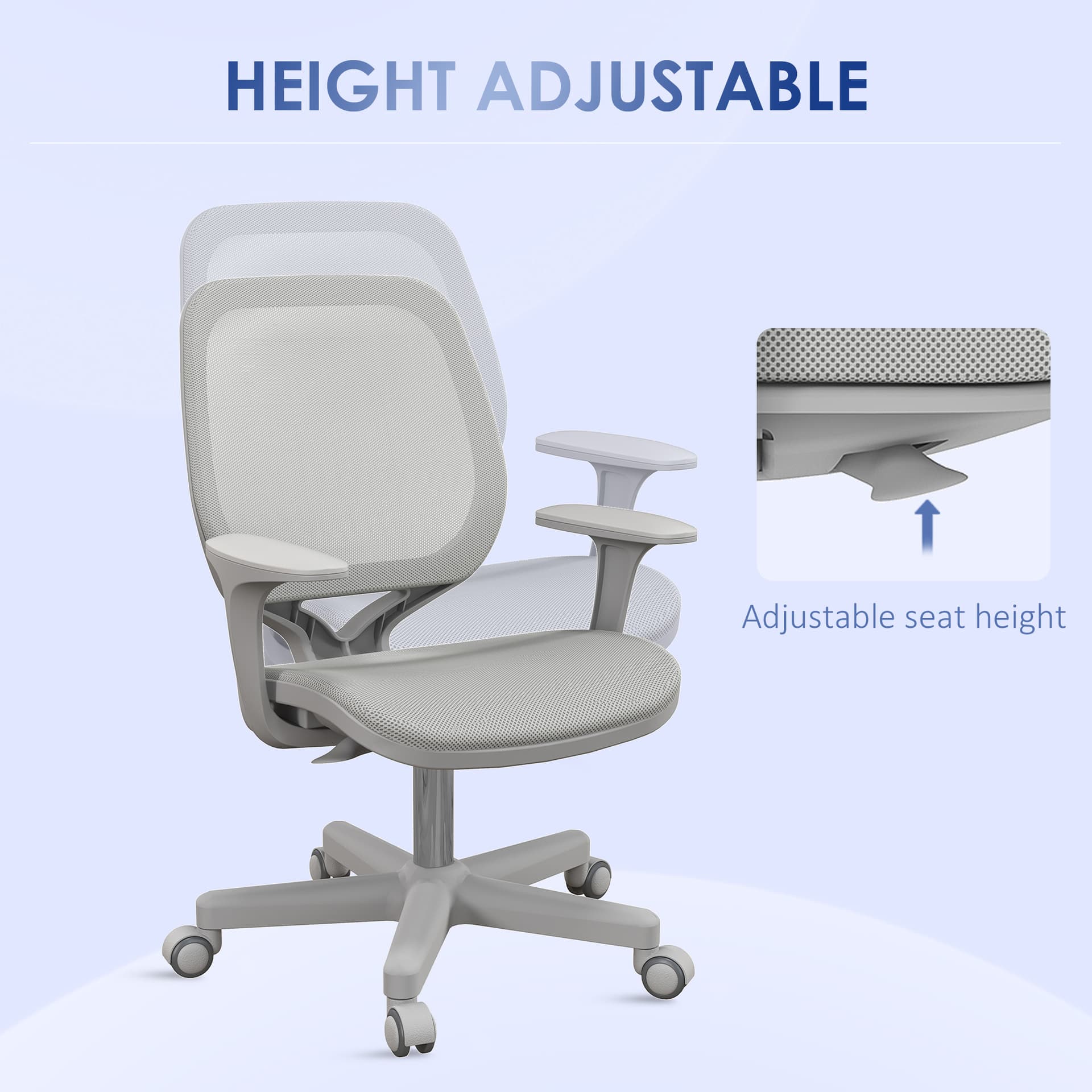 Ergonomic Office Chair, Desk Chair with Lumbar Support, Flip-up Armrest, Diamond Fabric Computer Chair for Office, Dark Grey