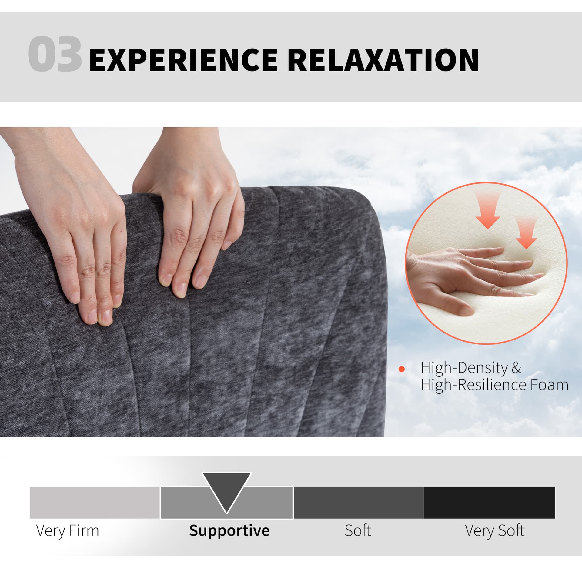 Criss Cross Chair with Wheels, Wide Office Chair with No Arms, Adjustable Height, Tilting, Grey