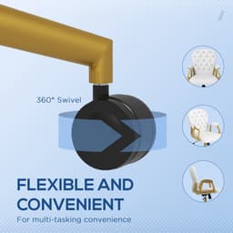 Velvet Office Desk Chair Button Tufted Vanity Chair with Swivel Wheels, Adjustable Height and Tilt Function, Cream White