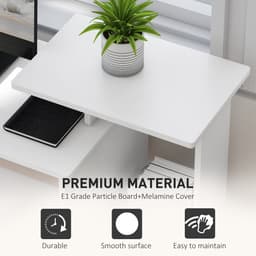 Computer Desk with Sliding Keyboard Tray Storage Drawer Shelf Home Office Workstation White