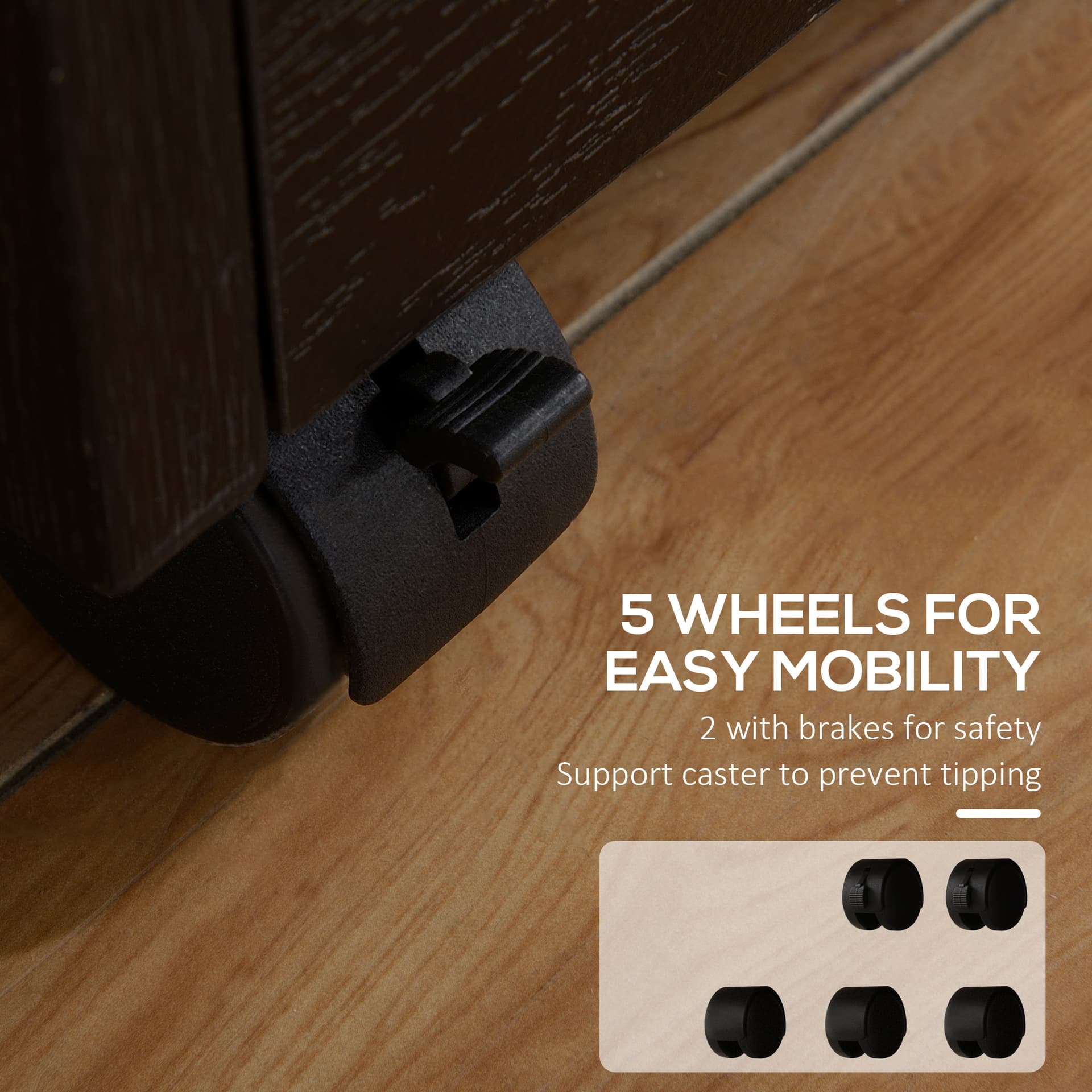 3 Drawer File Cabinet with Lock and Edged Top, Lockable Filing Cabinet on Wheels for Letter and A4 Size, Black