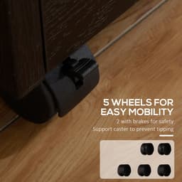 3 Drawer File Cabinet with Lock and Edged Top, Lockable Filing Cabinet on Wheels for Letter and A4 Size, Black