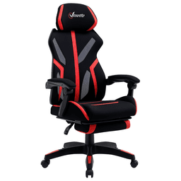 Racing Gaming Chair, Ergonomic Computer Chair with Footrest, Headrest, High Back Recliner Swivel Seat with Adjustable Height, Black Red - Gaming Chairs - Office Furniture