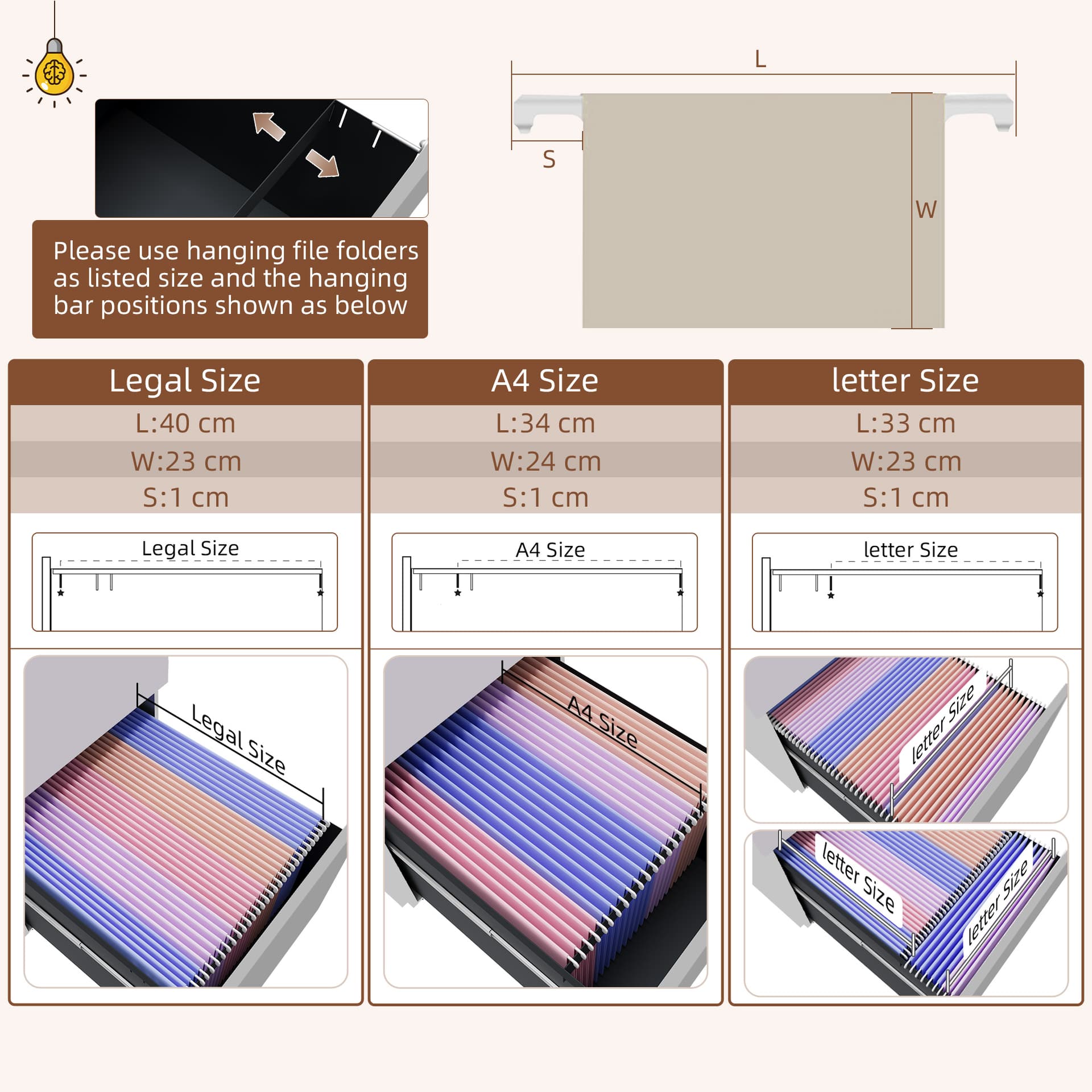 3 Drawer File Cabinet with Lock, Steel Vertical Filing Cabinet with 5 Wheels and Hanging Bar for A4/Legal/Letter, Home Office Printer Stand with Pre-Assembled Body, White
