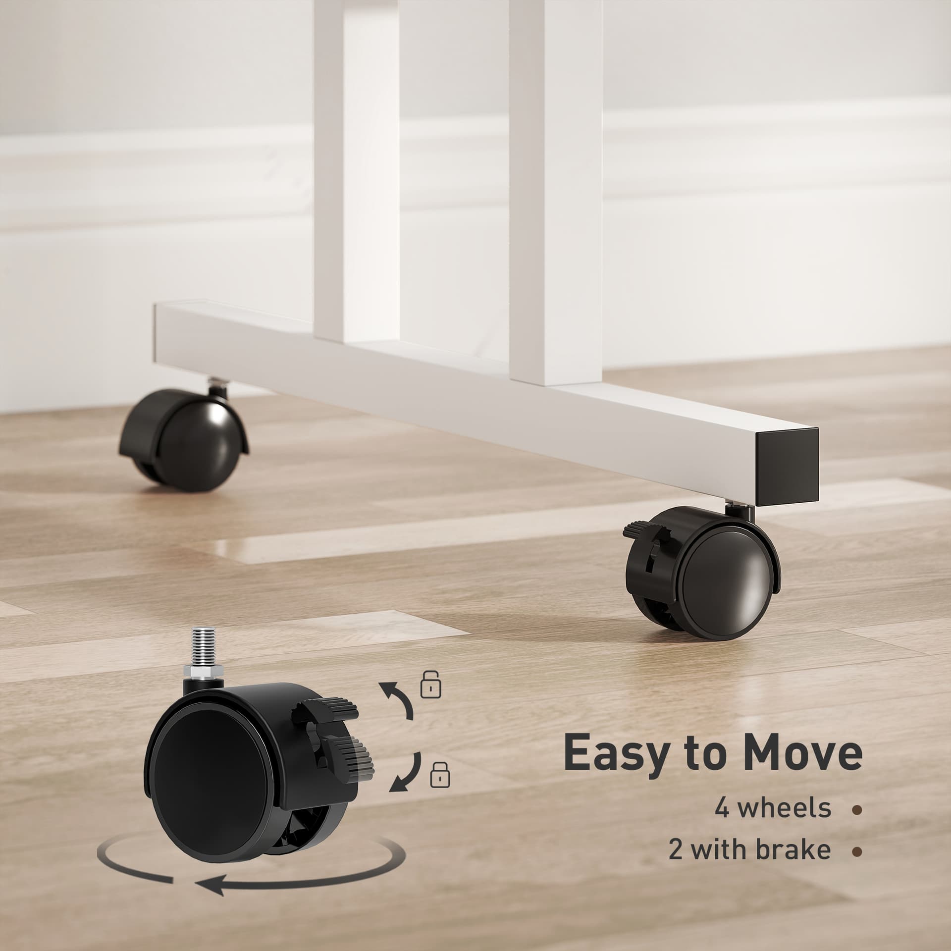 Stand Up Desk, Height & Angle Adjustable Computer Desk with Wheels for Standing or Sitting, Laptop Table, Natural