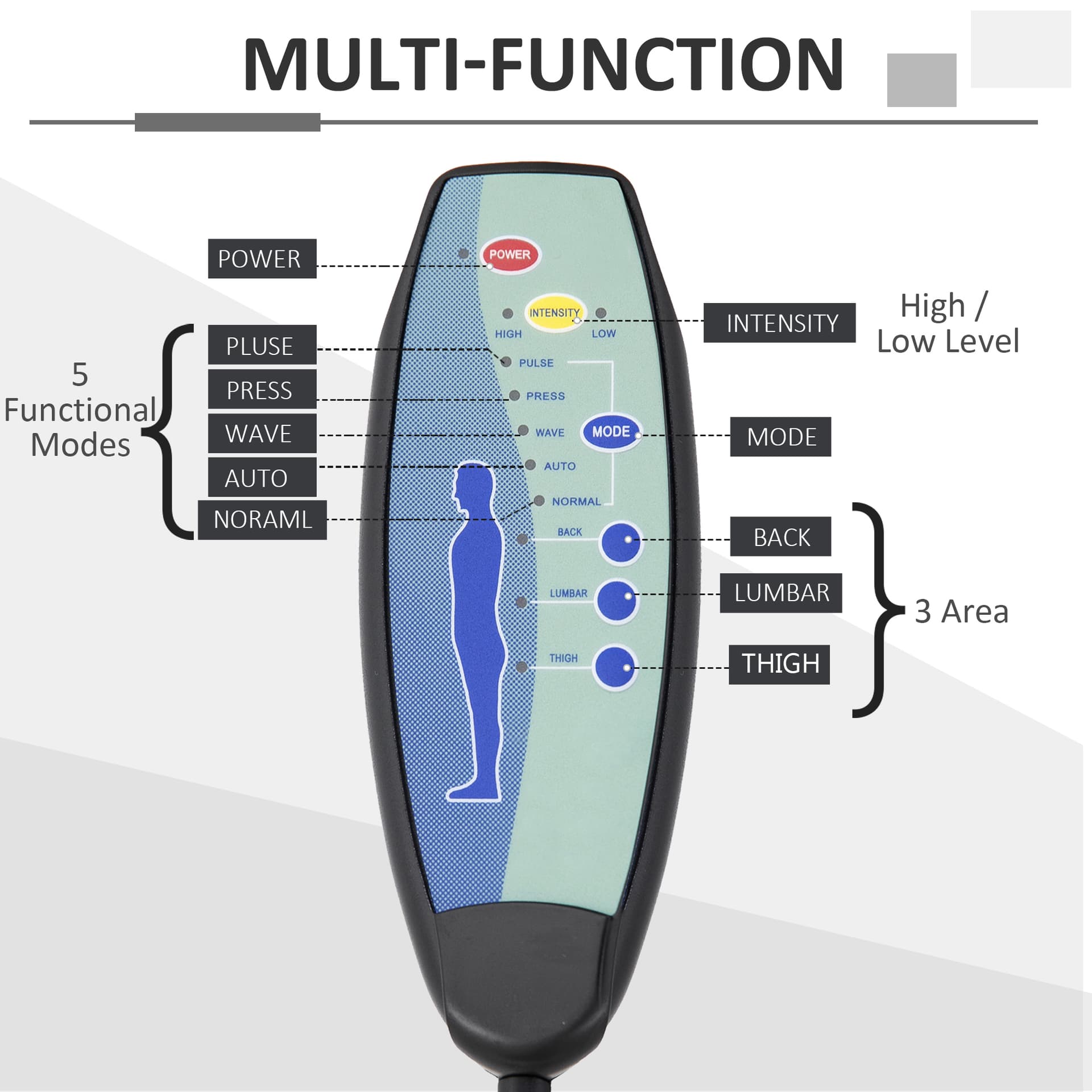 Office Chair High Back 6-Point Vibration Massage Reclining 360° Swivel Height Adjustable with Retractable Footrest