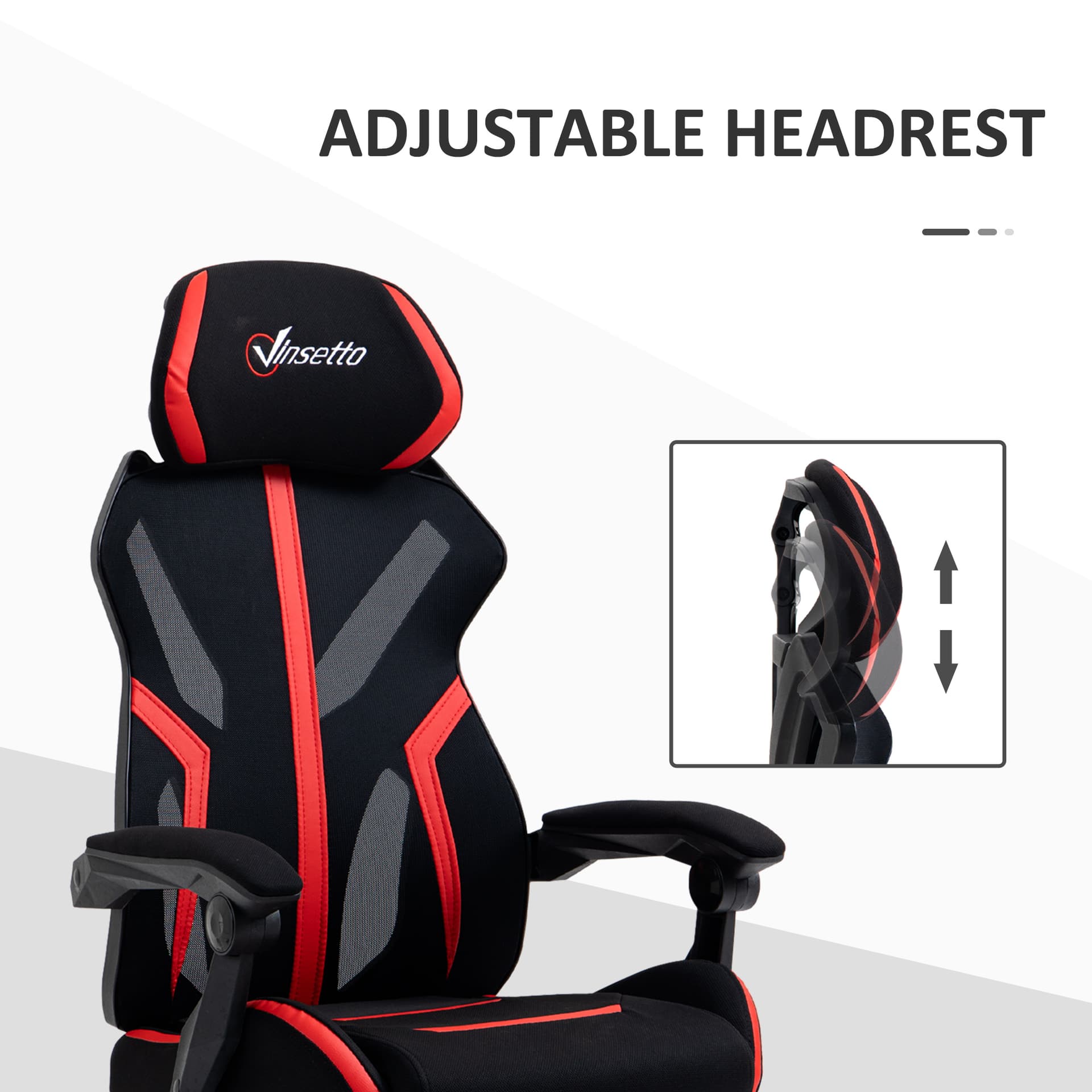Racing Gaming Chair, Ergonomic Computer Chair with Footrest, Headrest, High Back Recliner Swivel Seat with Adjustable Height, Black Red