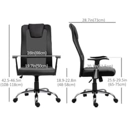 Ergonomic Office Chair with Thick Padded Headrest, Mesh Computer Desk Chair with Tilt Function, Armrest, Black