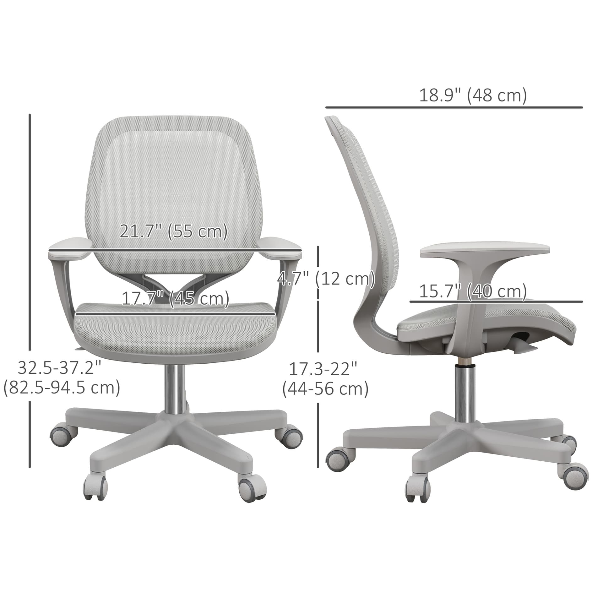 Ergonomic Office Chair, Desk Chair with Lumbar Support, Flip-up Armrest, Diamond Fabric Computer Chair for Office, Dark Grey