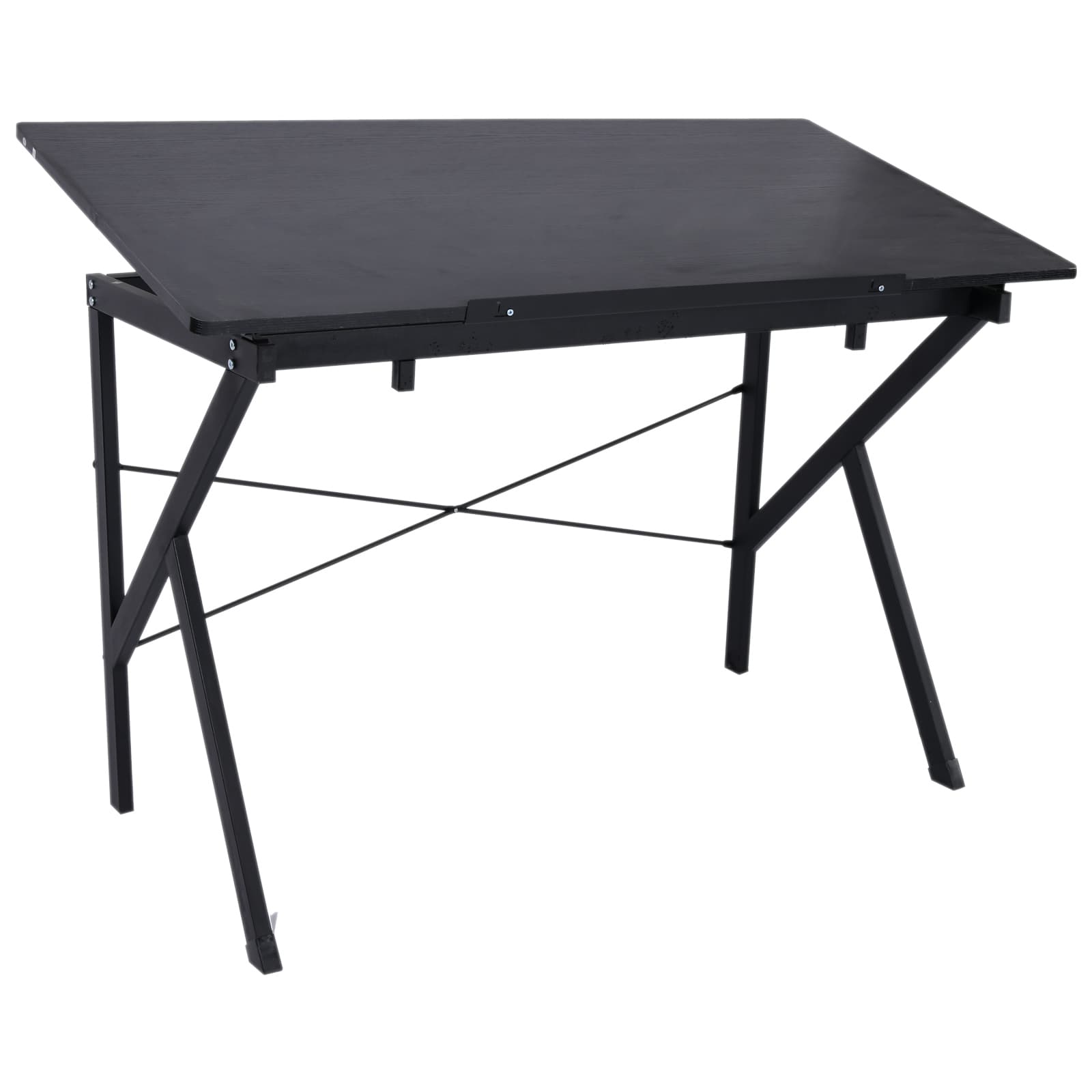 HOMCOM Height Adjustable Drawing and Drafting Table Tiltable Tabletop Black - Office Products - Office Furniture