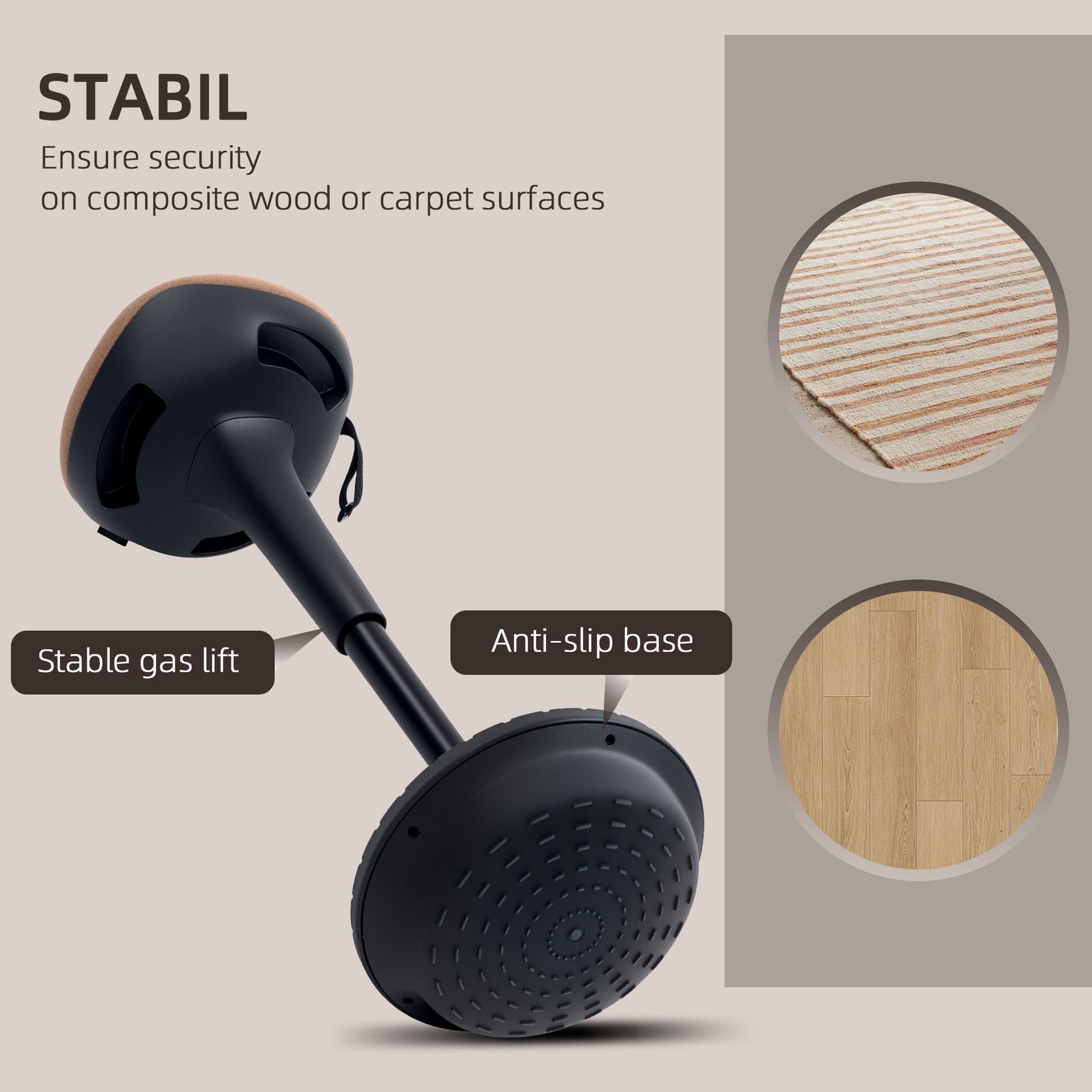 Swivel Standing Desk Chair, Adjustable Active Ergonomic Standing Stool, Backless Wobble Stool Chair, Brown - Office Chairs - Office Furniture