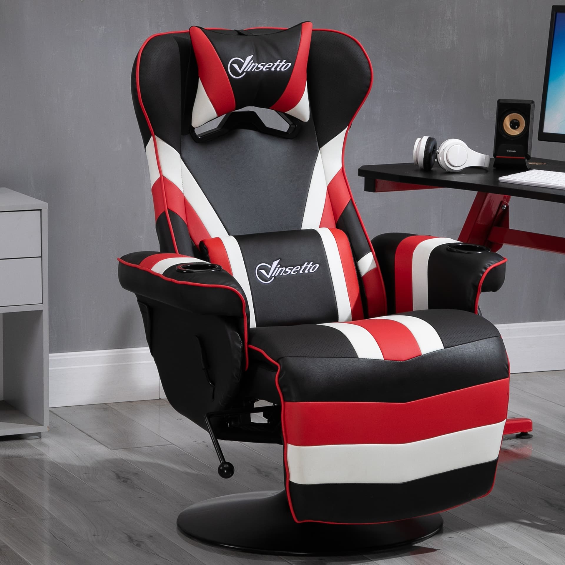 Vinsetto Racing Style Gaming Office Recliner Reclining Video Game Chair - Office Chairs - Office Furniture