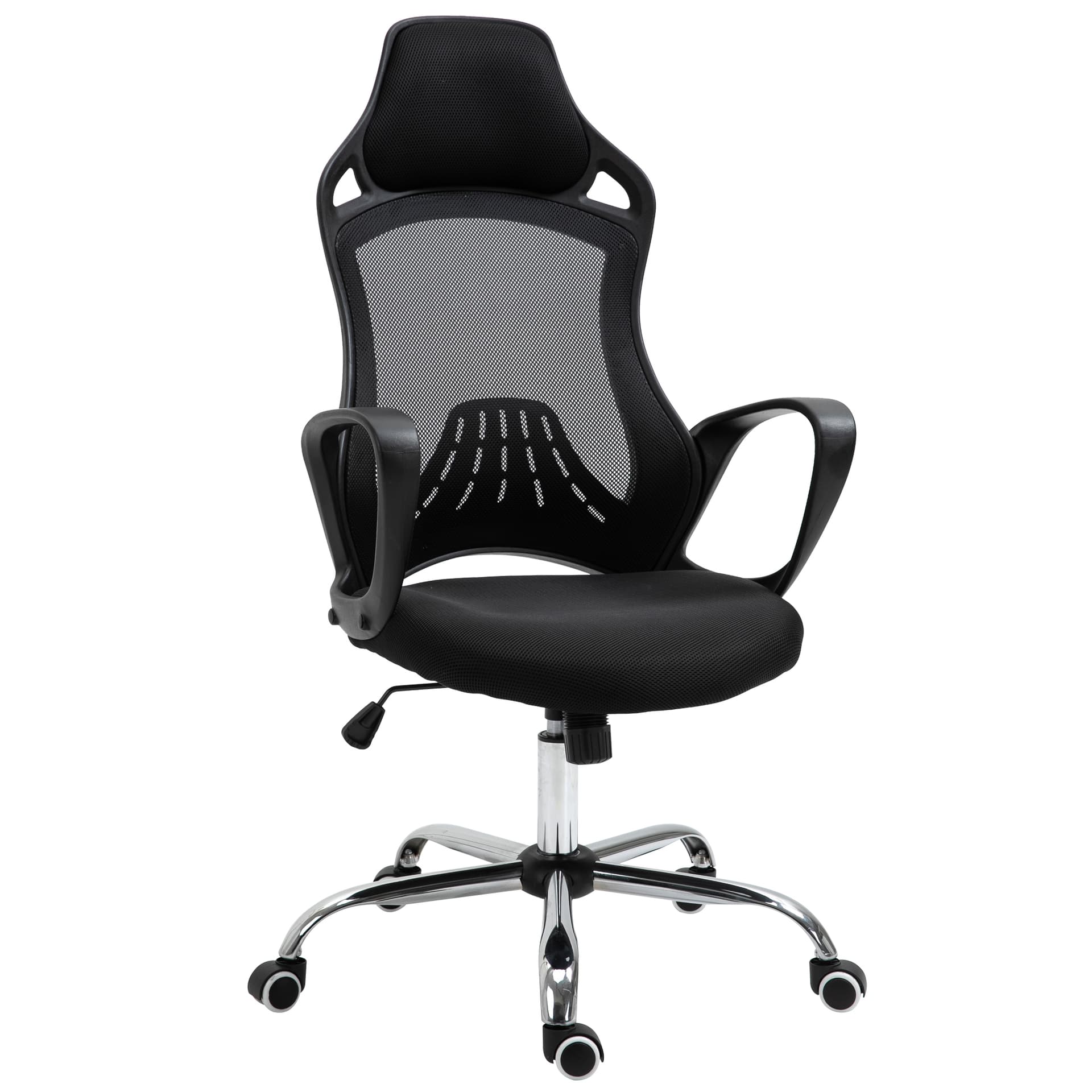 Vinsetto High Back Office Chair Mesh Desk Chair with Adjustable Backrest, Swivel Task Chair with Ergonomic Design Conference Office, Black | Aosom Canada - Desks - Office Furniture