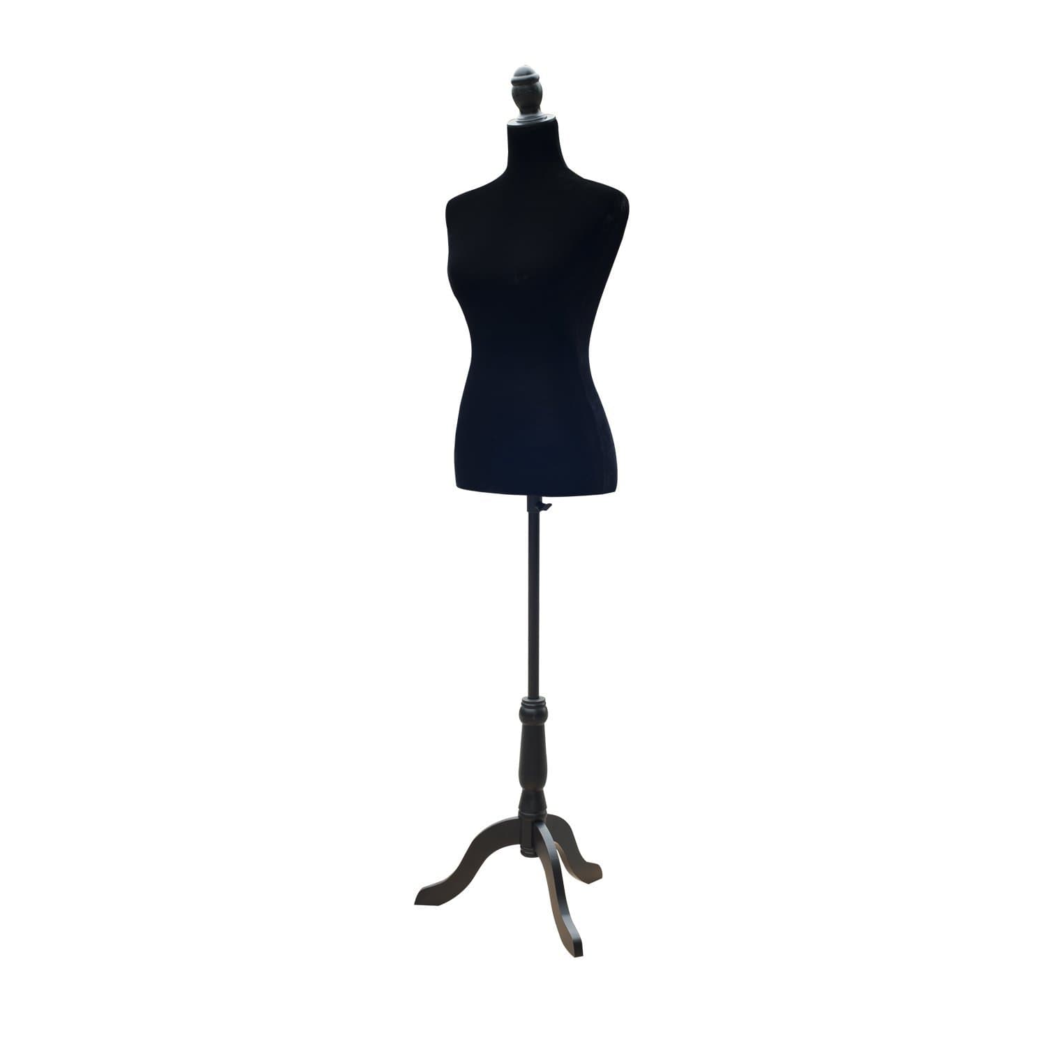 HOMCOM Female Fashion Mannequin Dress Form Torso Dressmaker Stand Clothing Display w/ Base (Black) - Office Products - Office Furniture