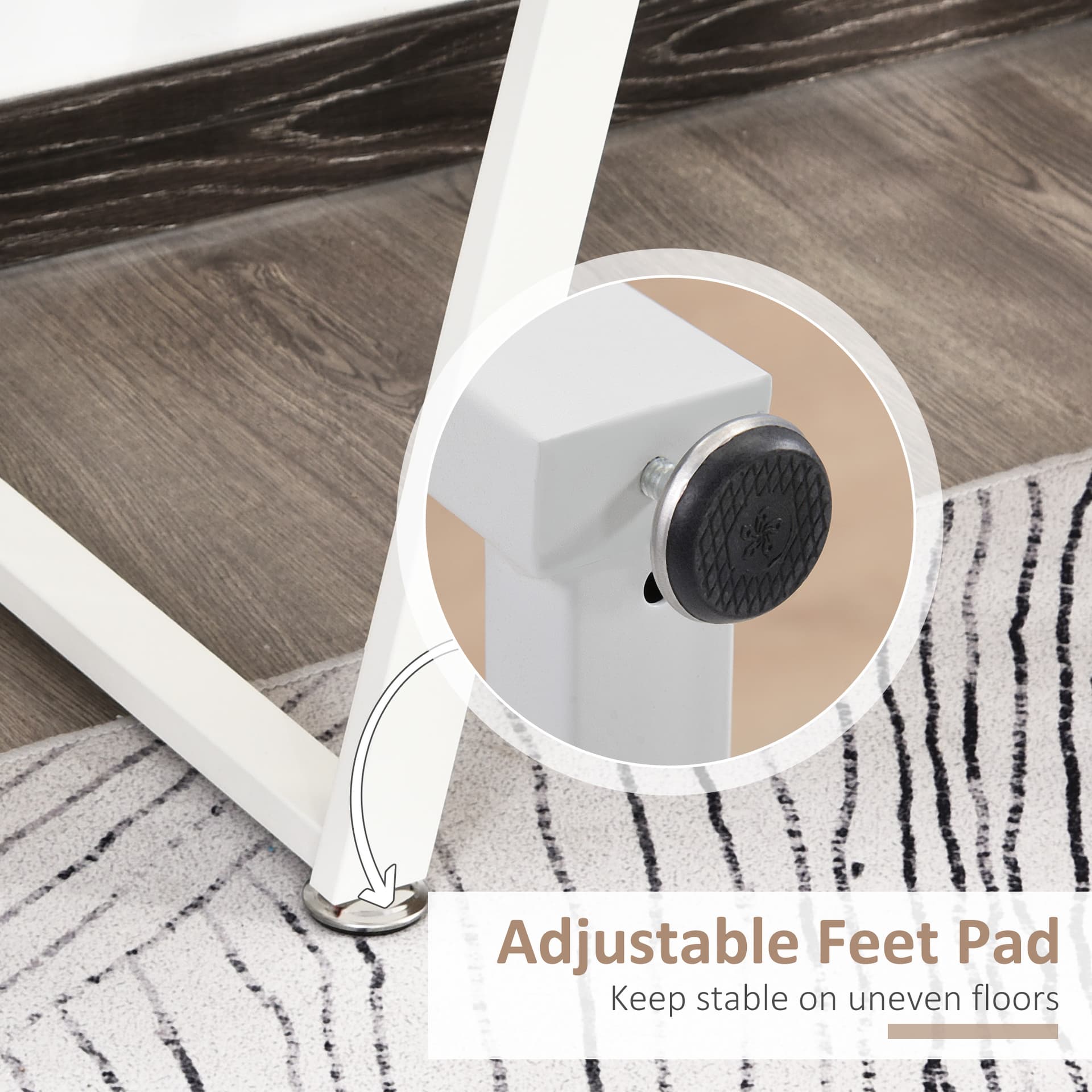 HOMCOM Computer Desk Workstation Center Writing Laptop Table Glass Top for Home Office - Desks - Office Furniture