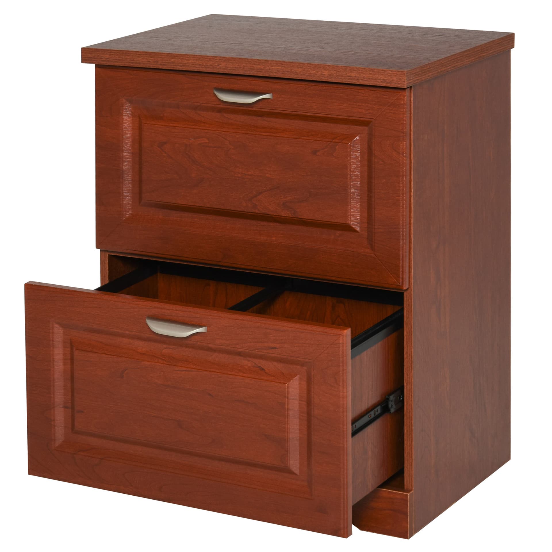 HOMCOM 2-Drawer Lateral File Chest Cabinet Pedestal Wooden Documents Storage for Study - Filing & Storage - Office Furniture