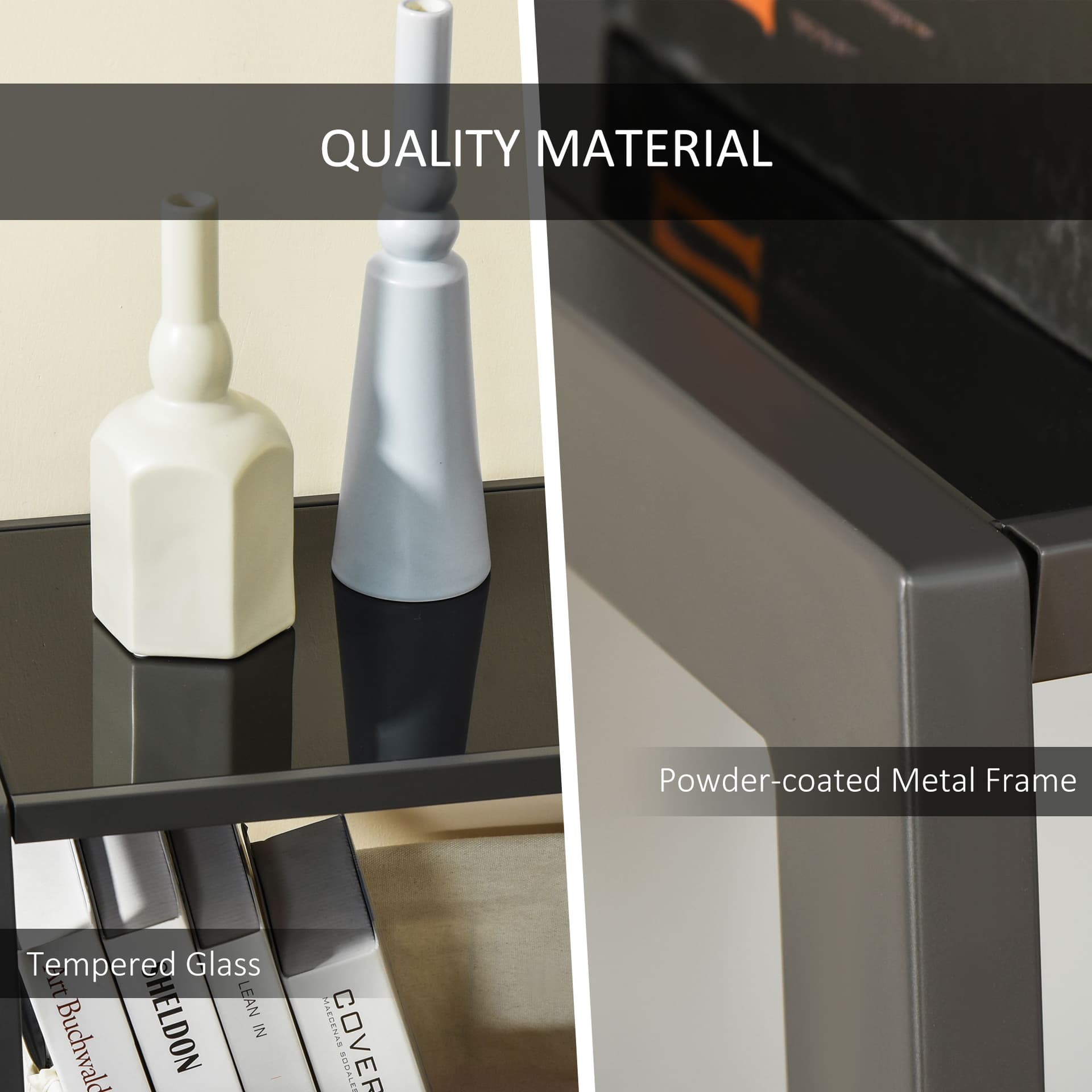 HOMCOM 49.5" Home Office Computer Desk with Shelves Study Table with Storage Laptop Desk for Bedroom Small Space Black - Desks - Office Furniture