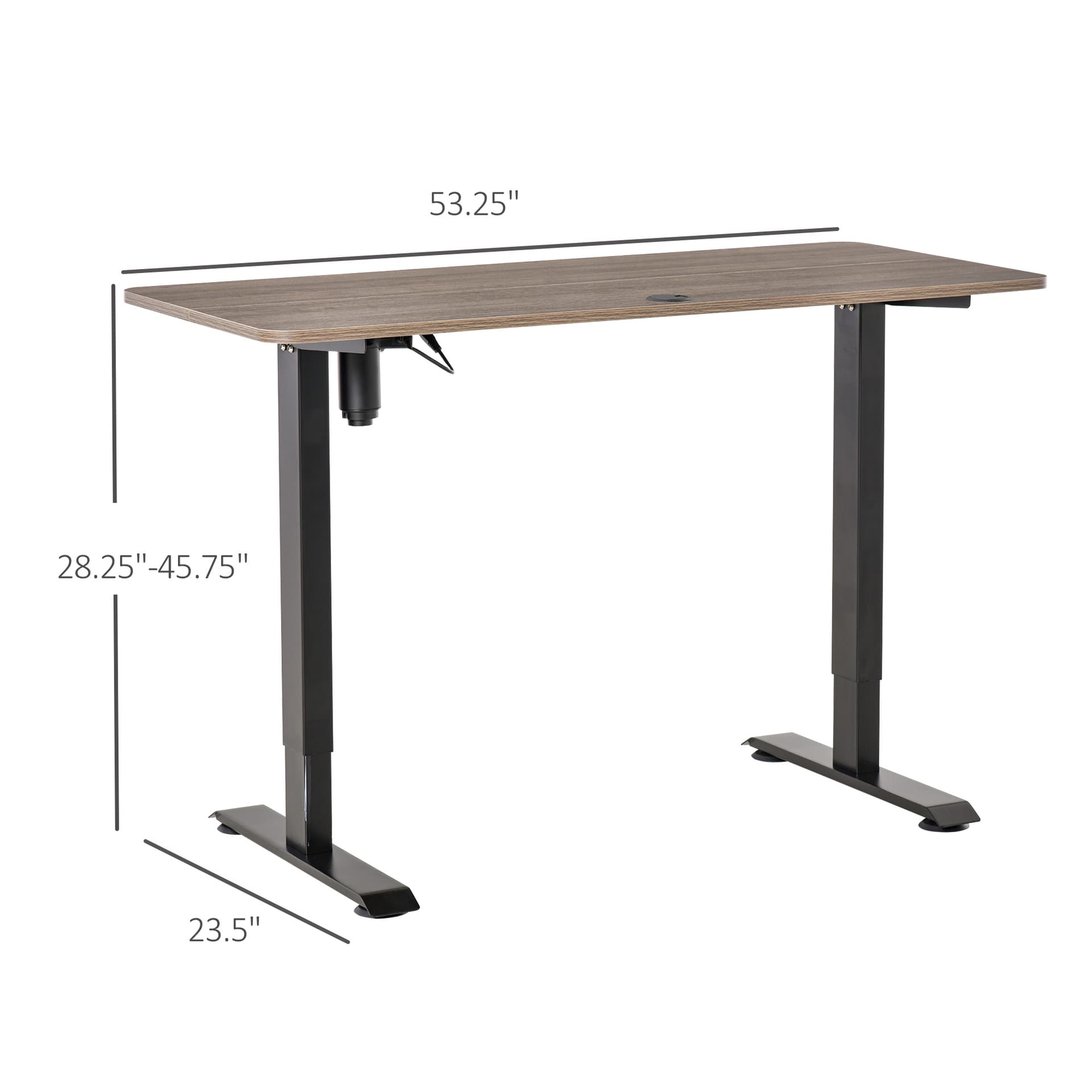 Vinsetto Electric Height Adjustable Standing Desk with 4 Memory Controller, 54 x 24 Inches Sit Stand Home Office Desk with Splice Board. Teak and Black - Desks - Office Furniture