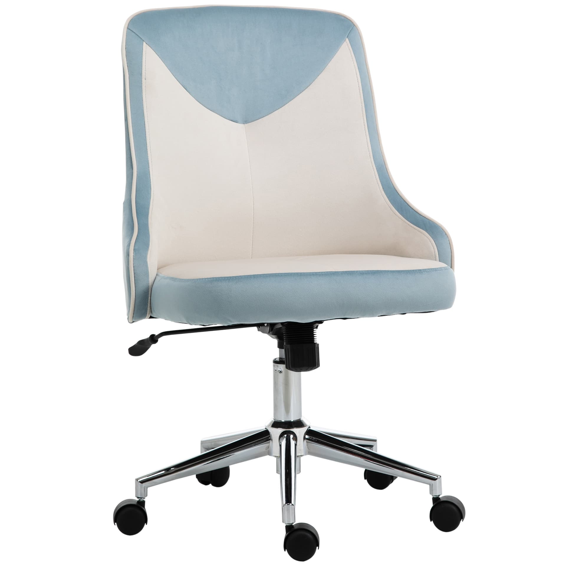 Vinsetto Office Chair Velvet Fabric Leisure Chair Rocking Armless Task Chair with Swivel Wheels Soft Seat Computer Chair for office Work Vanity Desk Chair | Aosom Canada - Desks - Office Furniture