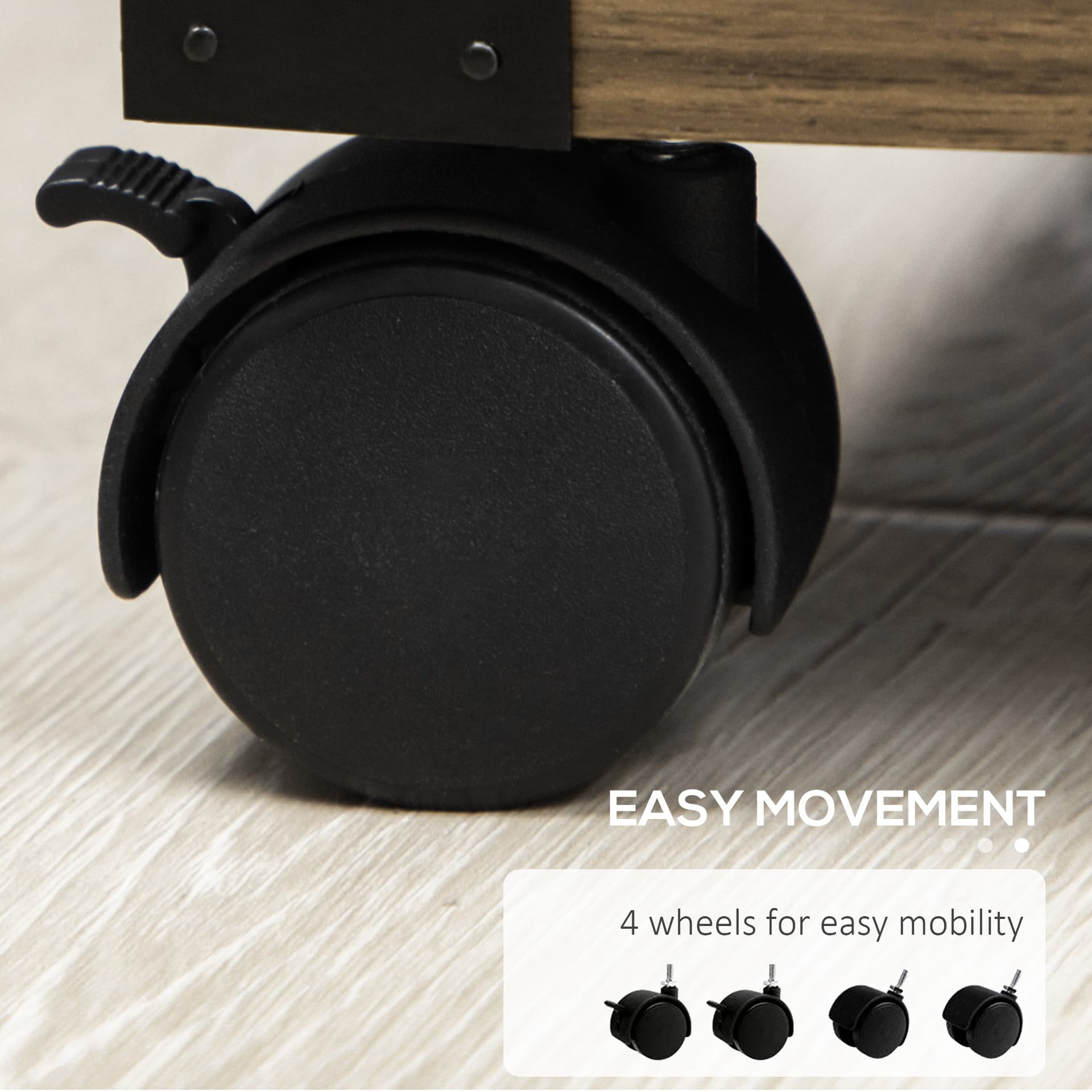 HOMCOM Veritcal File Cabinet with Hanging Bars for Letter and A4 Size for Home Office, 15.6"x20.1"x22.3", Brown - Office Products - Office Furniture