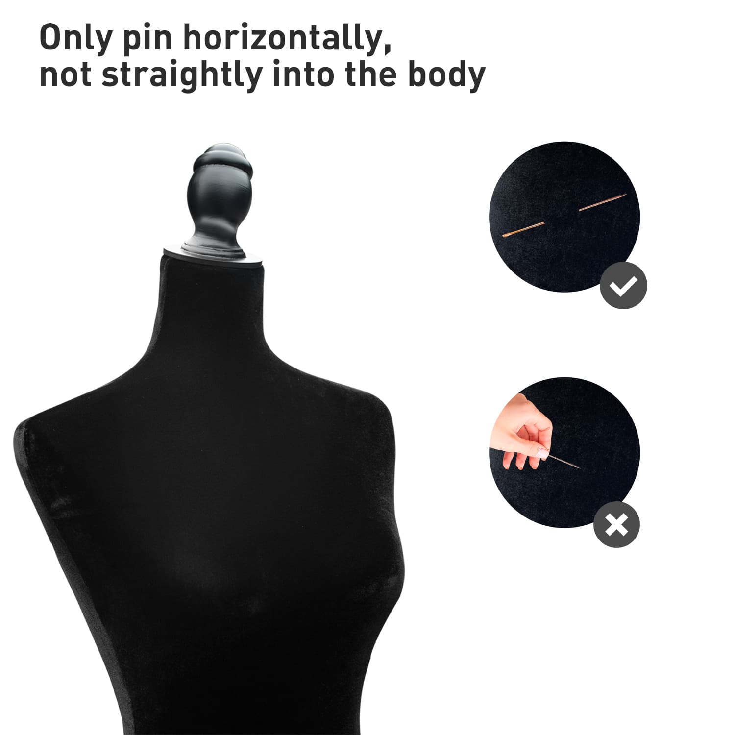 HOMCOM Female Dress Form Mannequin Stand Torso Dressmaker Display Fashion Design Stand (Black) - Office Products - Office Furniture